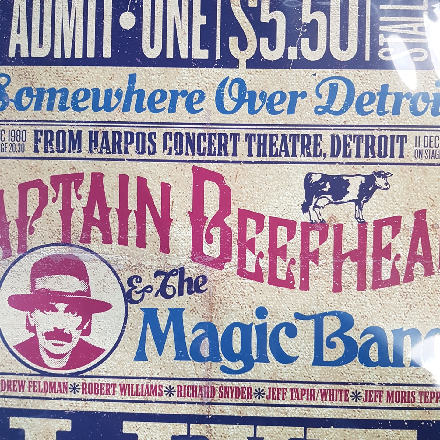CAPTAIN BEEFHEART & THE MAGIC BAND - SOMEWHERE OVER DETROIT-LIVE AT HARPOS CONCERT 1980 (2LP) VINYL