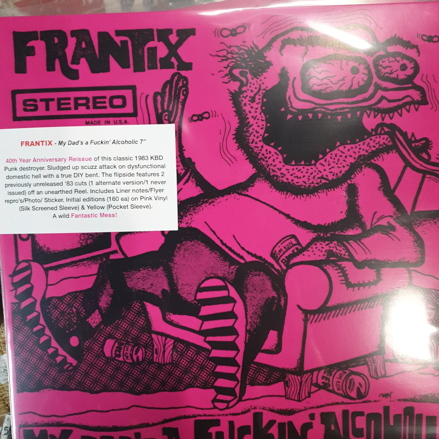 FRANTIX - MY DADS A FUCKEN' ALCOHOLIC (COLOURED) (7") (EP) VINYL