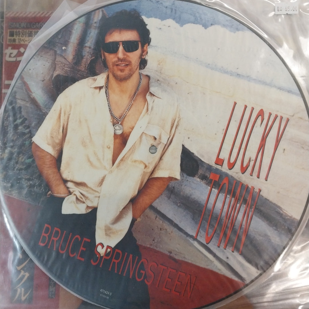 BRUCE SPRINGSTEEN - LUCKY TOWN (USED VINYL 1992 EURO/UK PIC DISC M-)