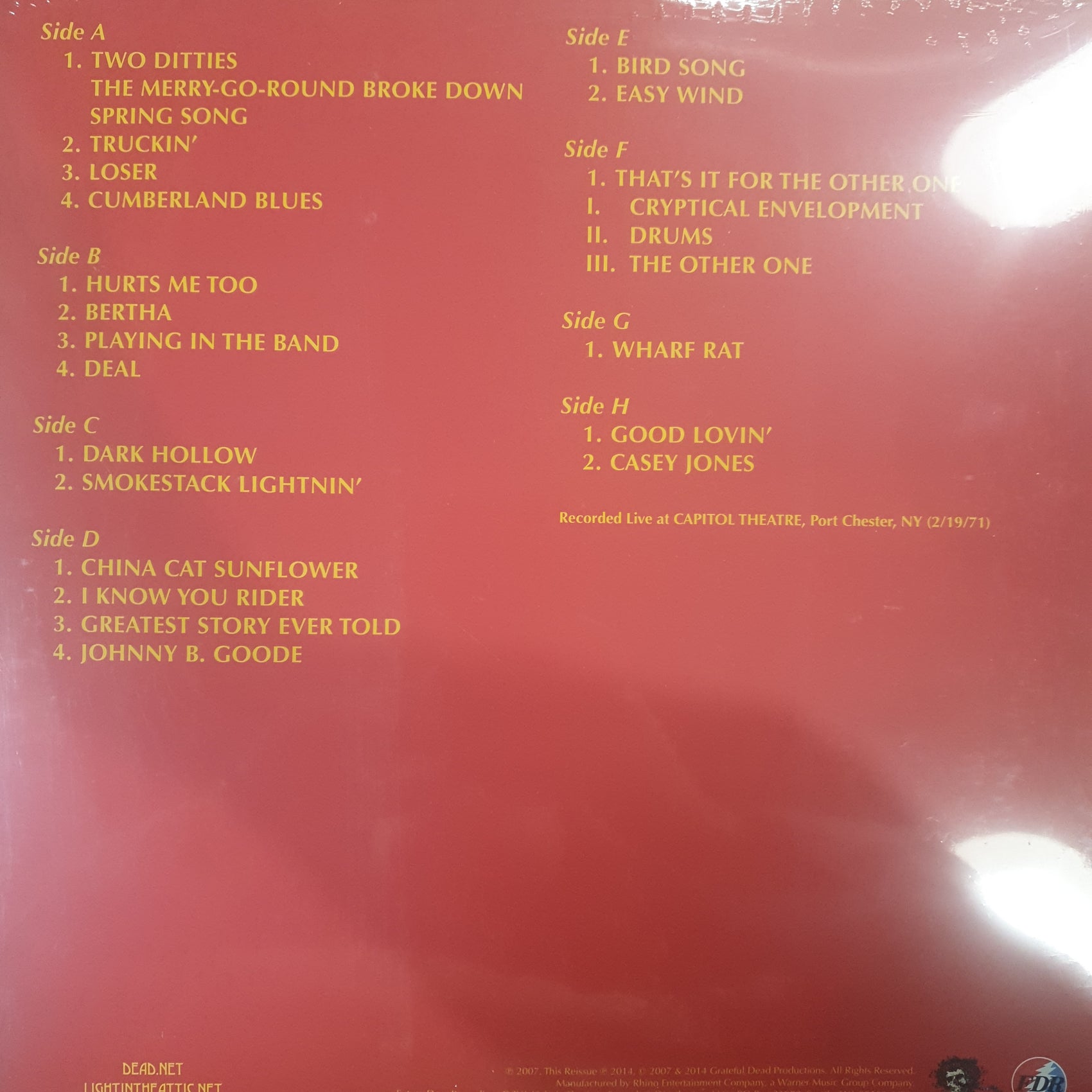 GRATEFUL DEAD - THREE FROM THE VAULT (4LP) VINYL SET