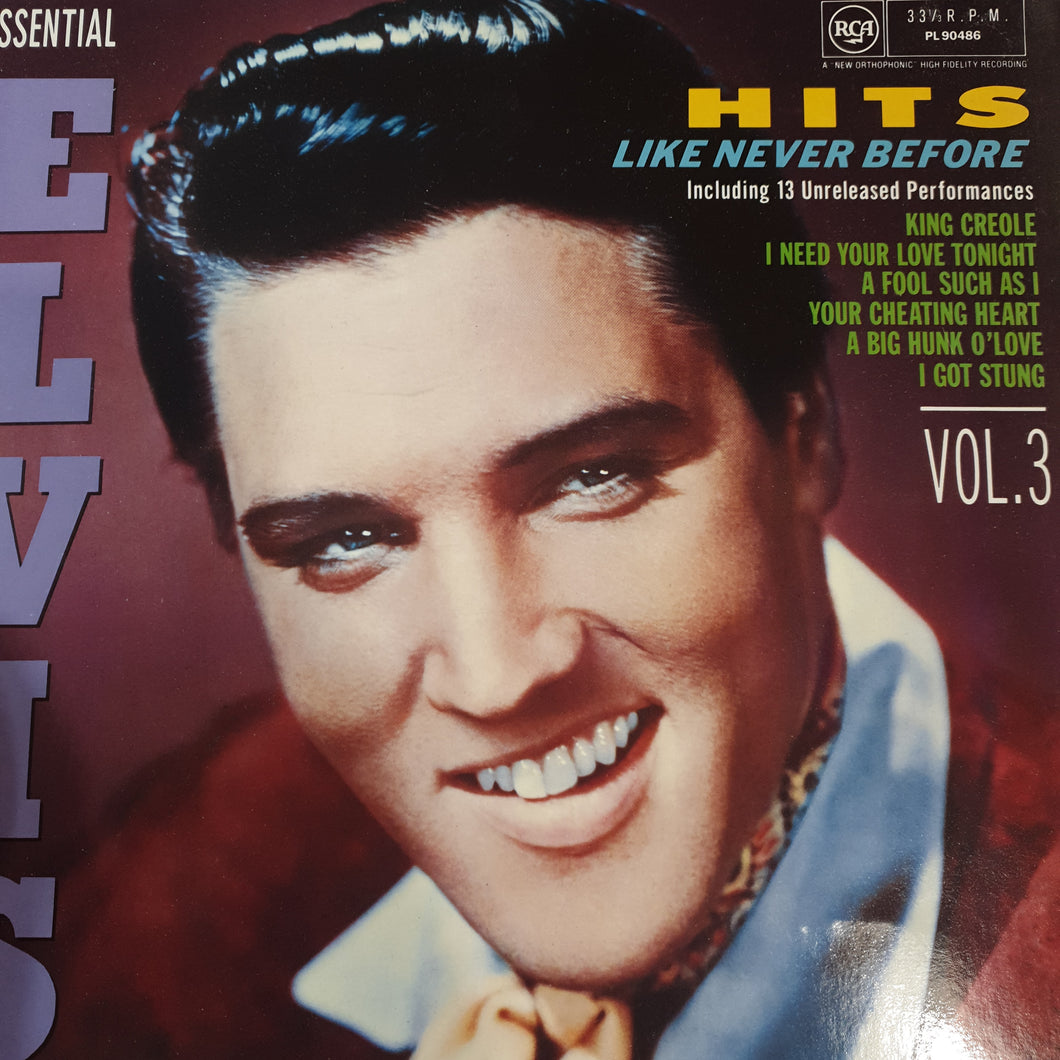 ELVIS PRESLEY - HITS LIKE NEVER BEFORE (USED VINYL 1990 GERMAN M-/M-)