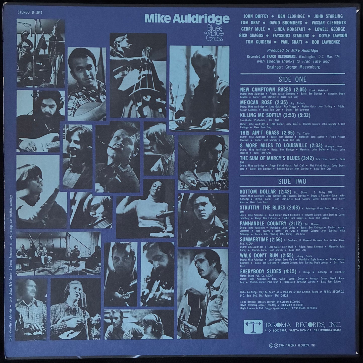 MIKE AULDRIDGE - BLUES AND BLUEGRASS (USED VINYL 1974 US M-/M-)