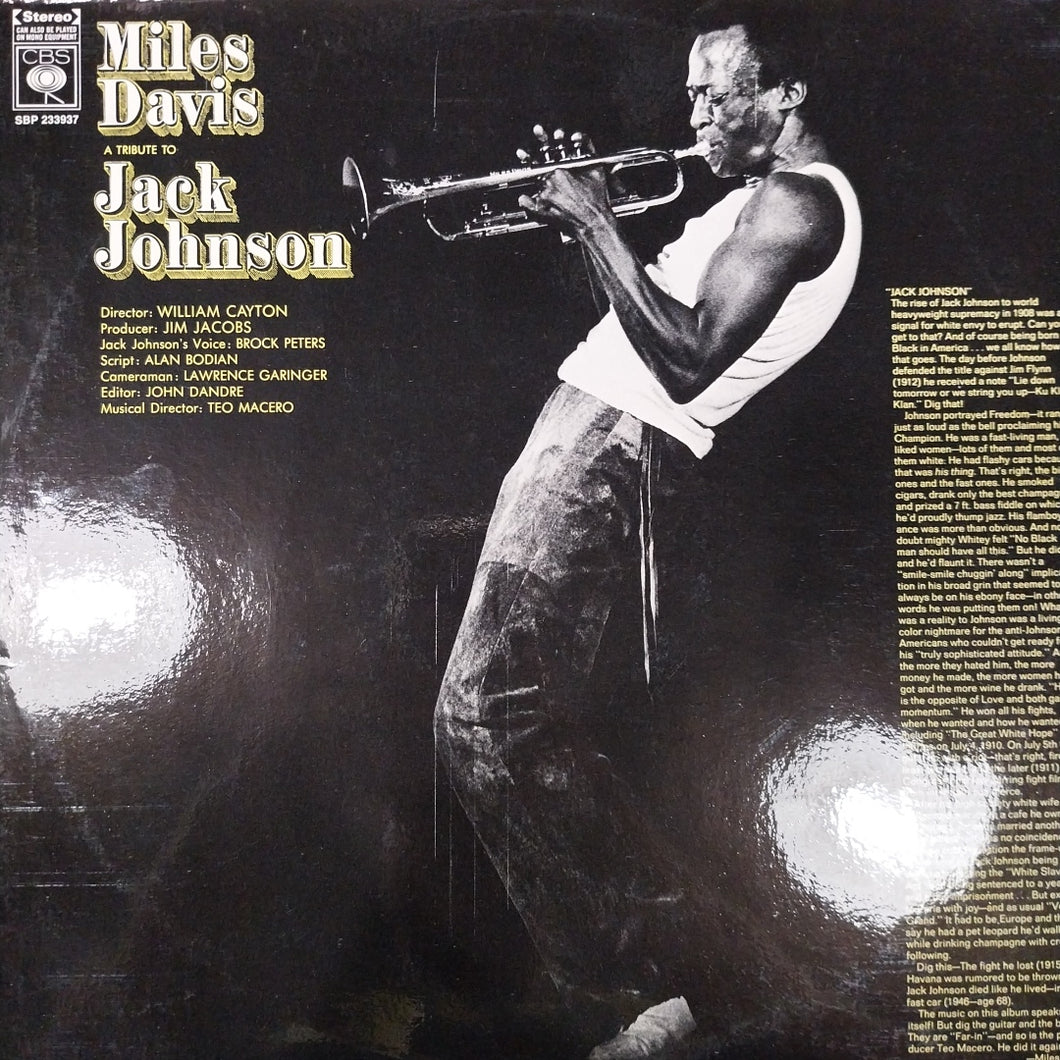 MILES DAVIS - A TRIBUTE TO JACK JOHNSON (USED VINYL 1971 AUS M- EX+)