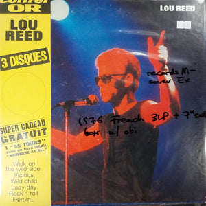LOU REED - THREE DISQUES (USED VINYL 1976 FRENCH 3LP + 7" SET M- EX)