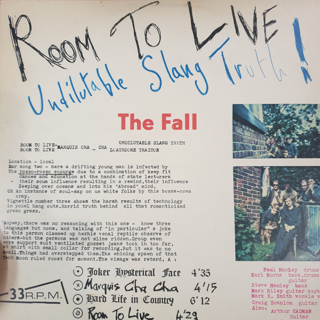 FALL - ROOM TO LIVE (USED VINYL 1982 UK M-/EX+)