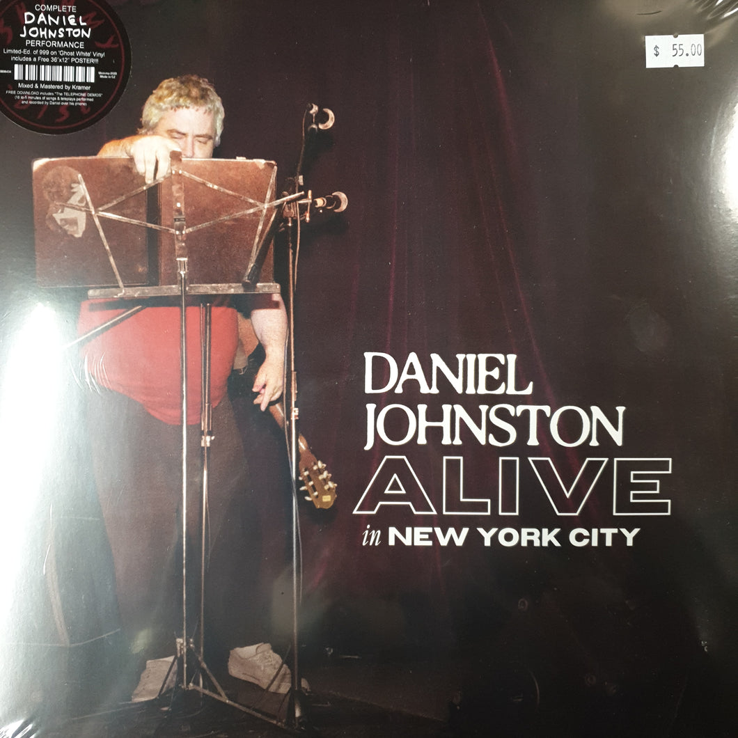 DANIEL JOHNSTON - ALIVE IN NEW YORK CITY (GHOST WHITE COLOURED) VINYL