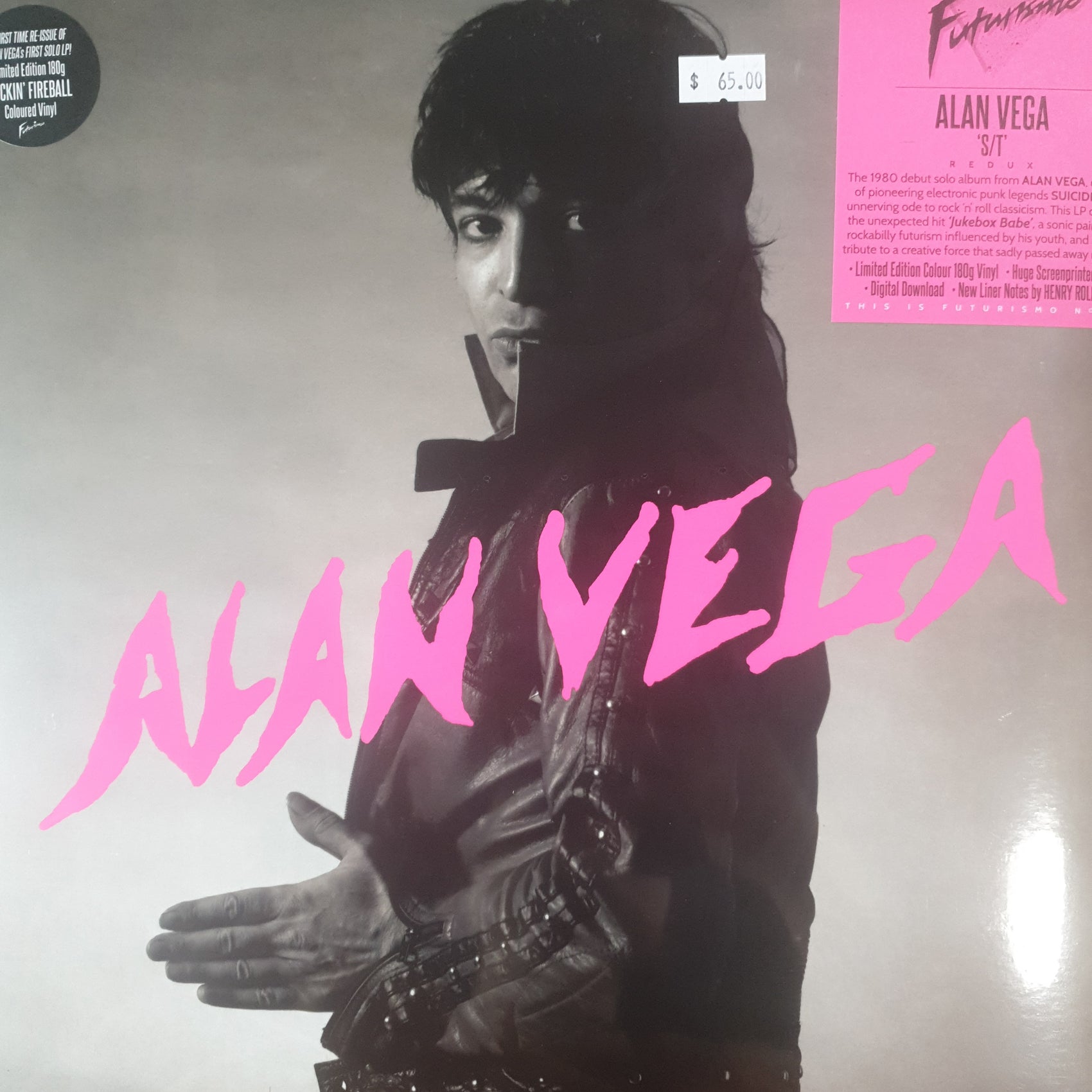 ALAN VEGA - SELF TITLED (COLOURED) (WITH SCREENPRINTED POSTER) VINYL
