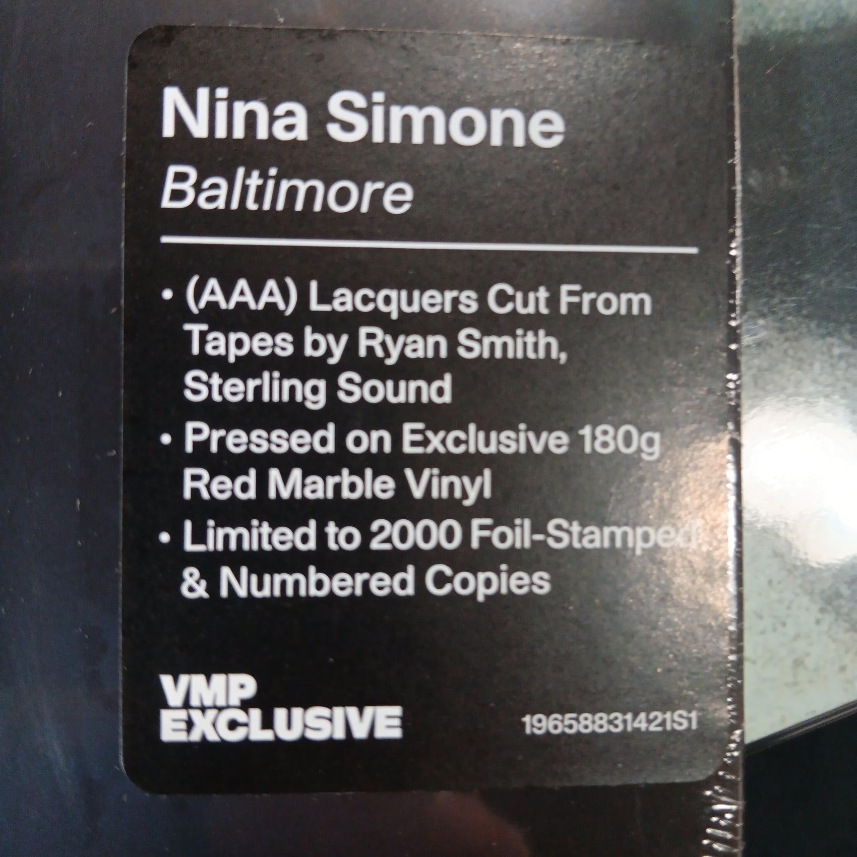 NINA SIMONE - BALTIMORE (RED COLOURED) (VMP PRESSING) VINYL