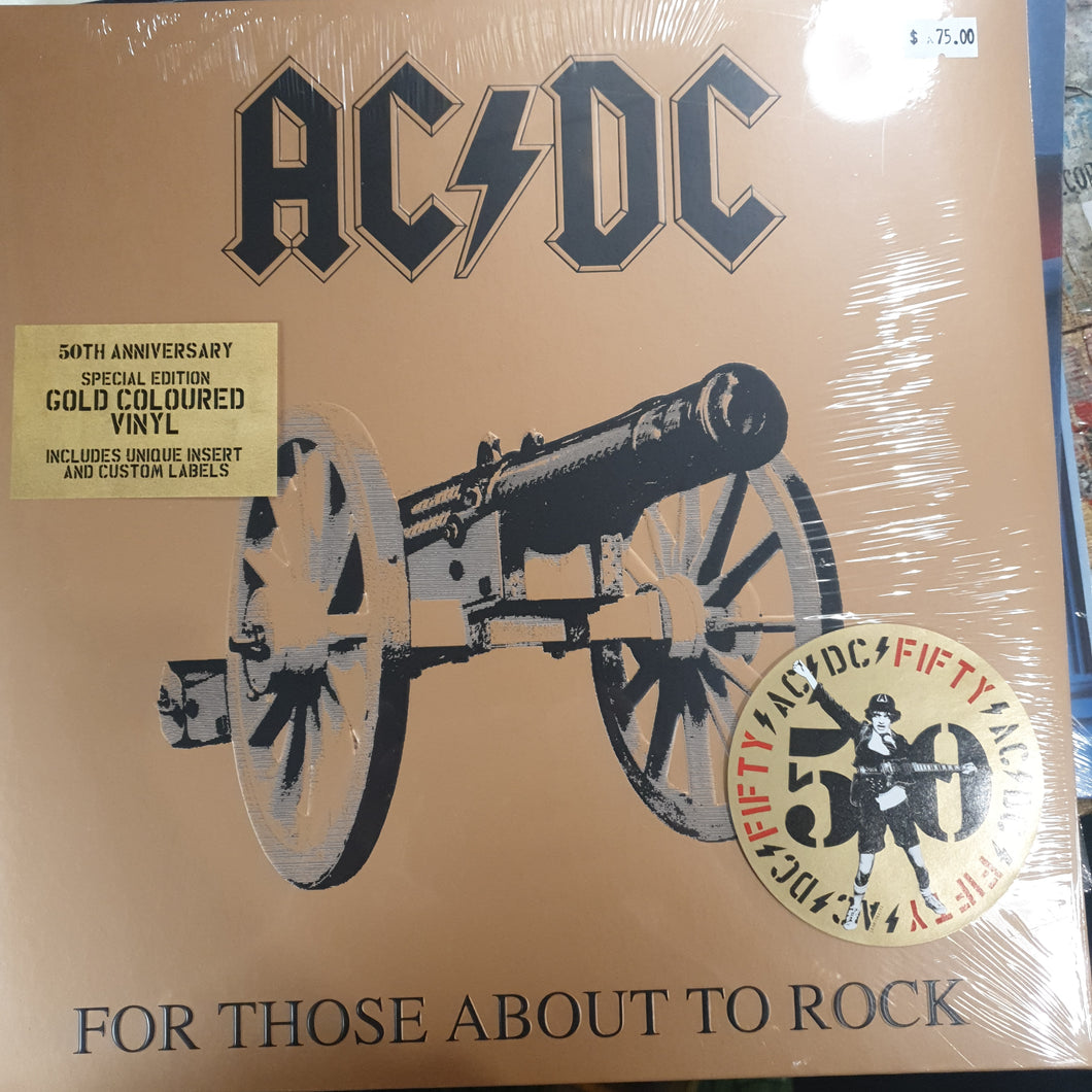 AC/DC - FOR THOSE ABOUT TO ROCK (GOLD COLOURED) VINYL