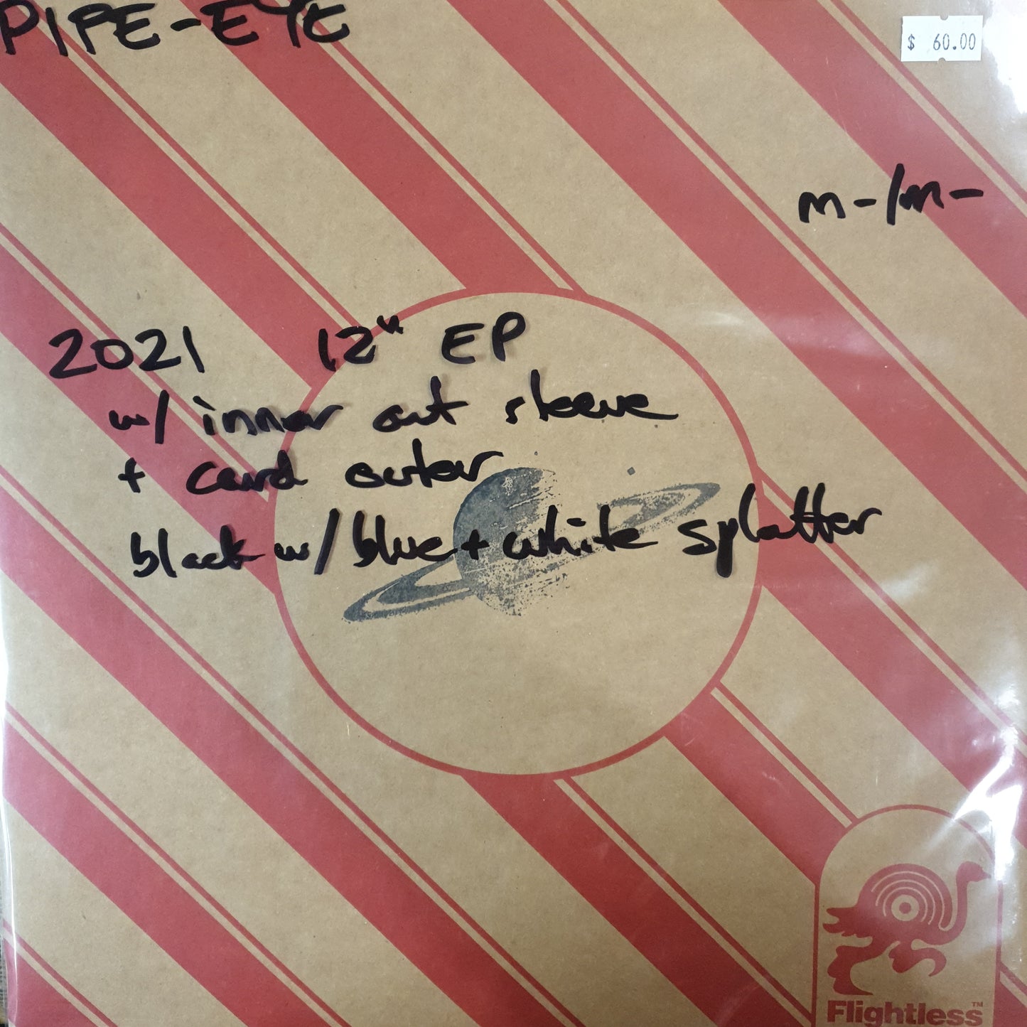 PIPE-EYE - COSMIC BLIP (BLACK AND BLUE AND WHITE SPLATTER) (12" EP) (USED VINYL 2021 M-/M-)