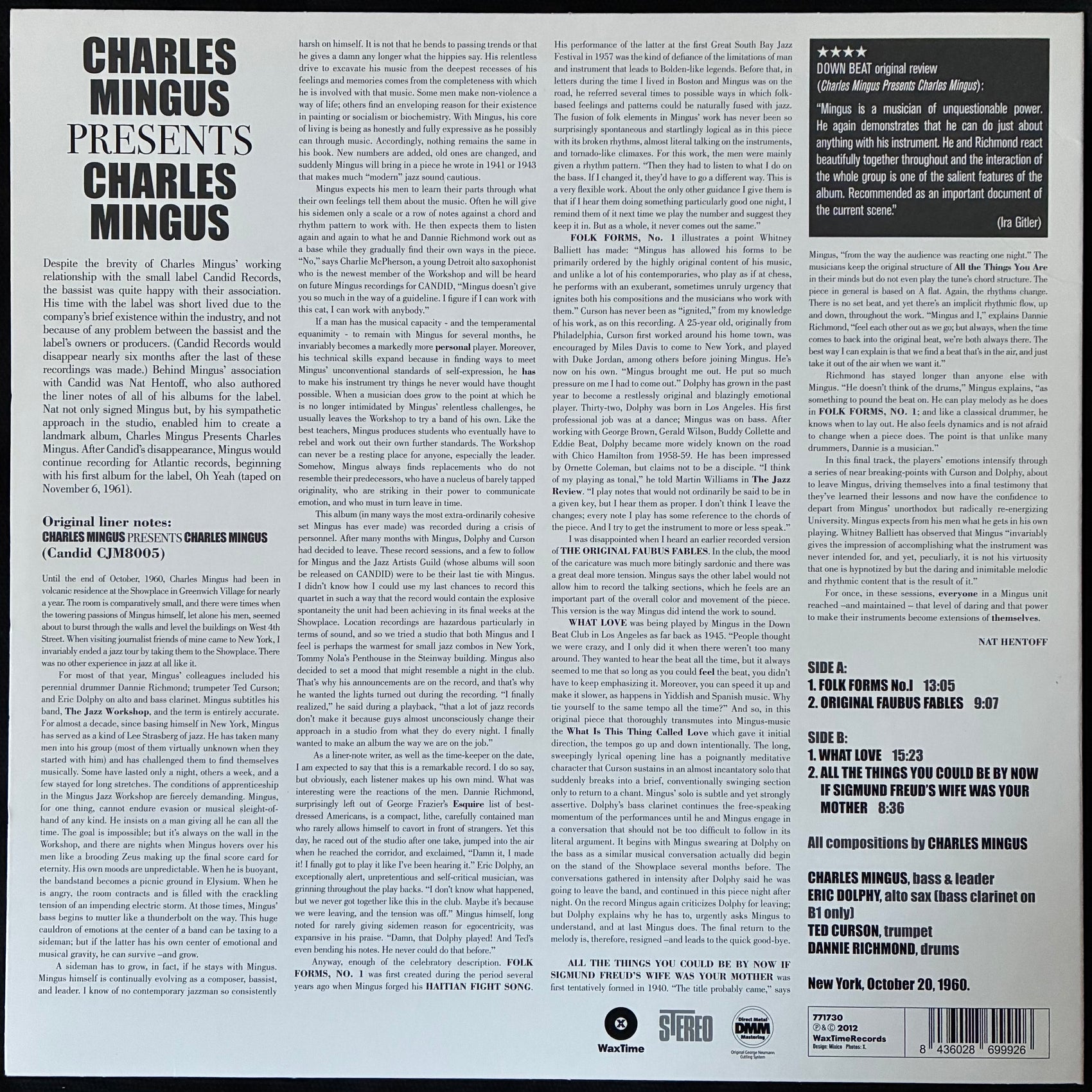 CHARLES MINGUS - PRESENTS CHARLES MINGUS (180GM) (USED VINYL 2012 EU M-/M-)