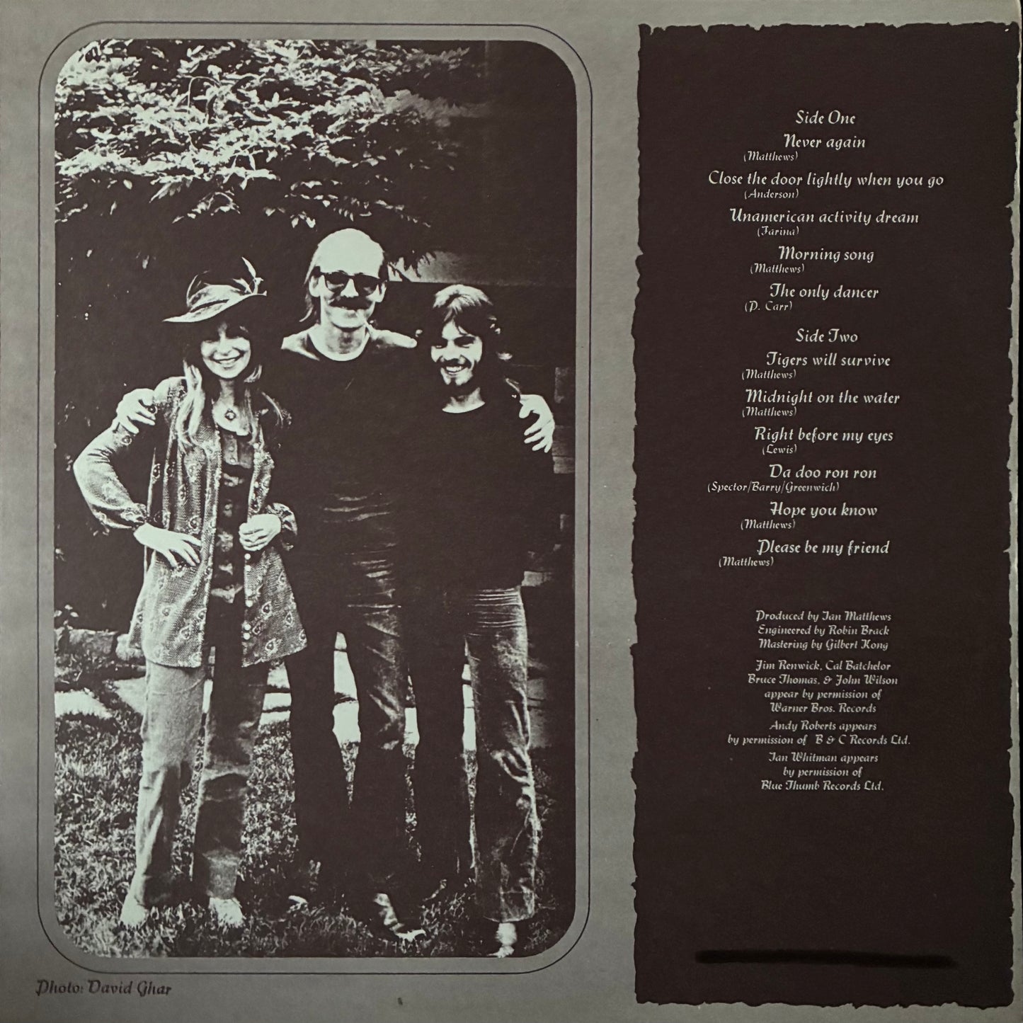 IAN MATTHEWS - TIGERS WILL SURVIVE (USED VINYL 1972 AUS M-/EX)