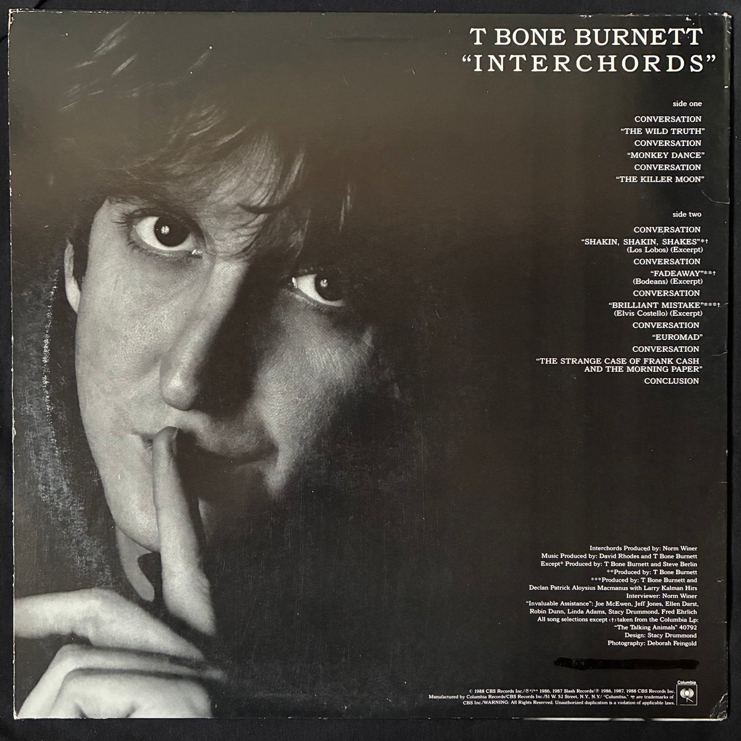 T BONE BURNETT - INTERCHORDS (USED VINYL 1988 US M-/EX)