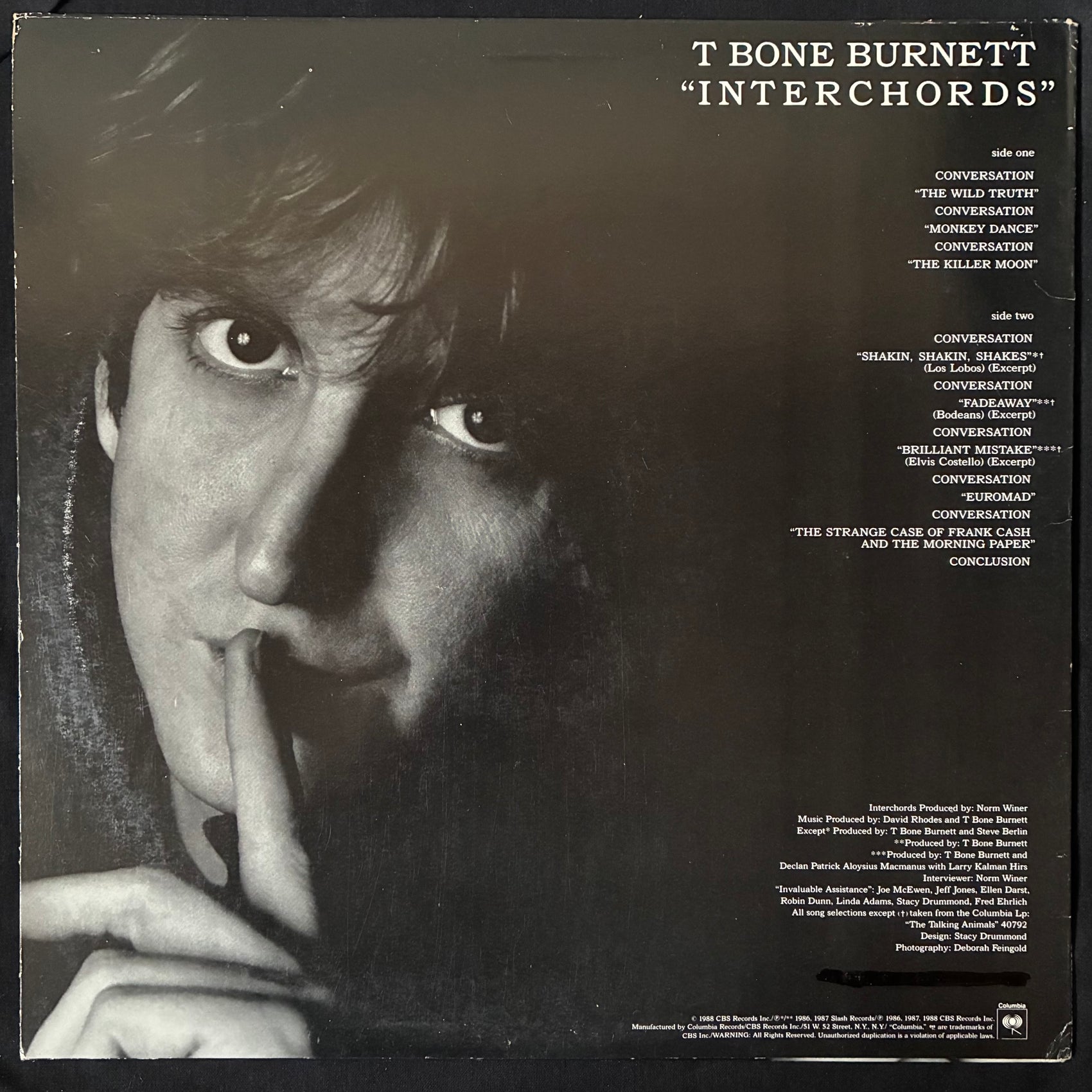 T BONE BURNETT - INTERCHORDS (USED VINYL 1988 US M-/EX)