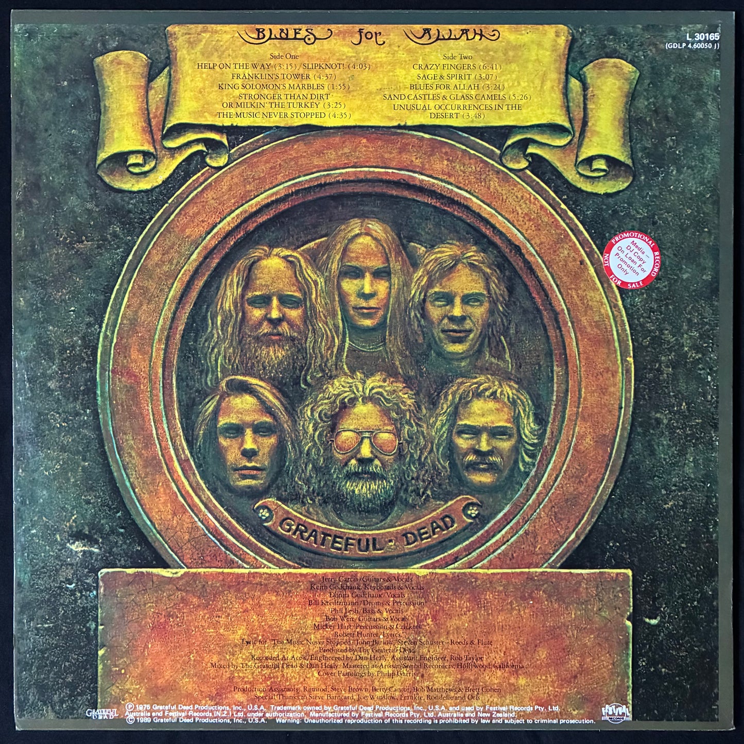 GRATEFUL DEAD - BLUES FOR ALLAH (USED VINYL 1989 AUS M-/M-)