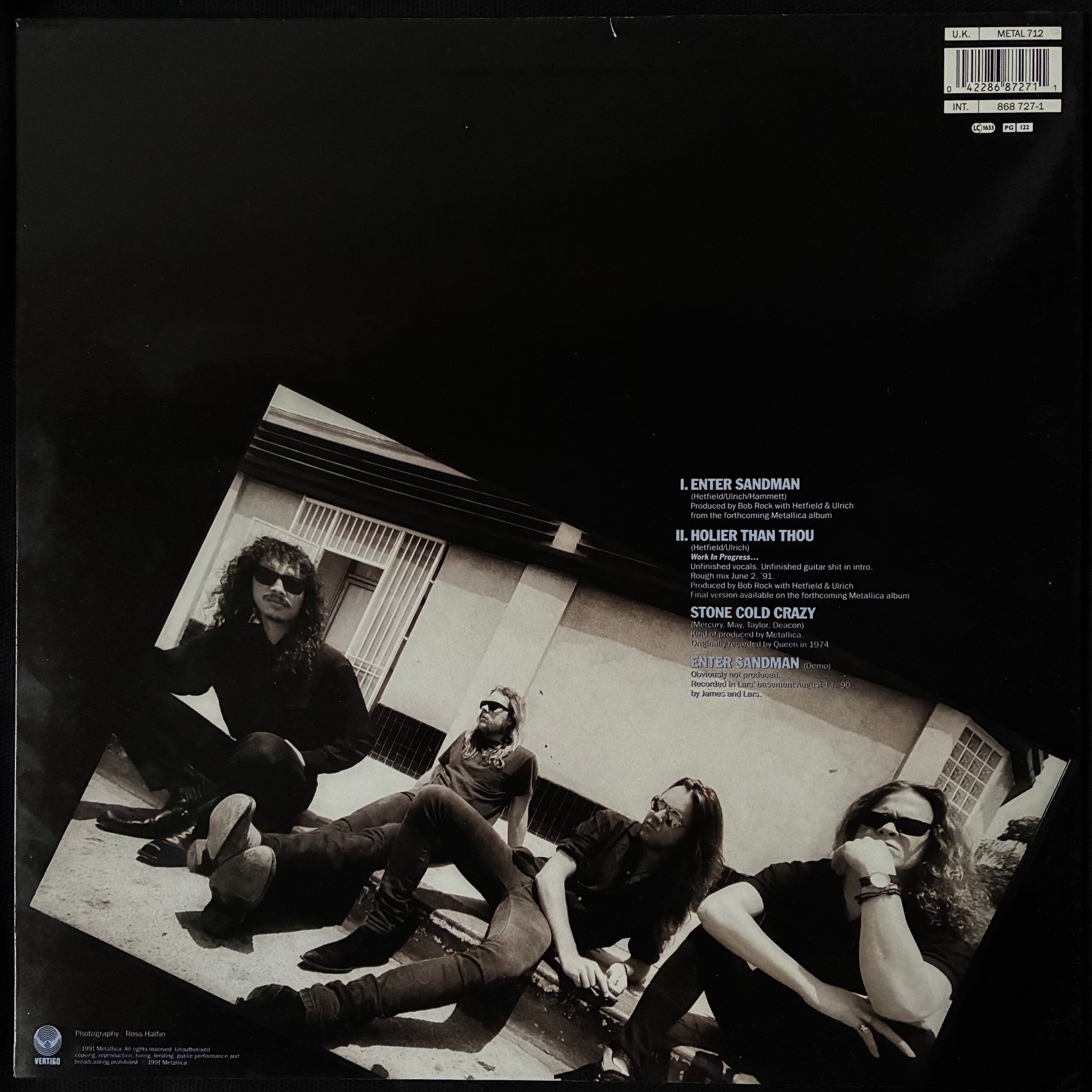 METALLICA - ENTER SANDMAN (12") (USED VINYL 1991 UK M-/M-)