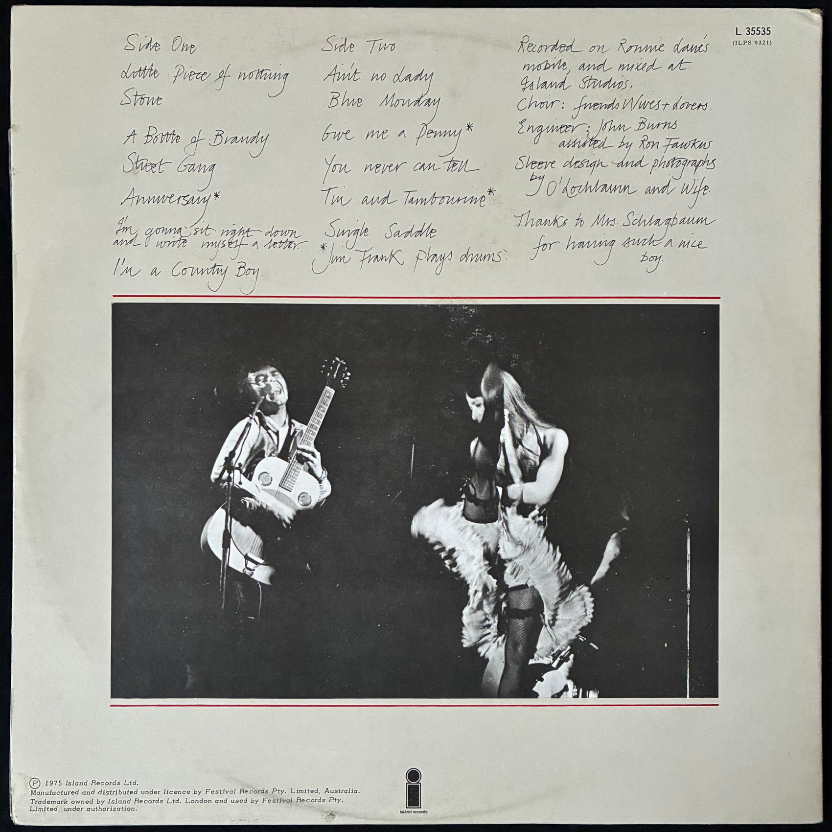 RONNIE LANE - SLIM CHANCE (FIRST PRESSING) (USED VINYL 1975 AUS M-/EX+)