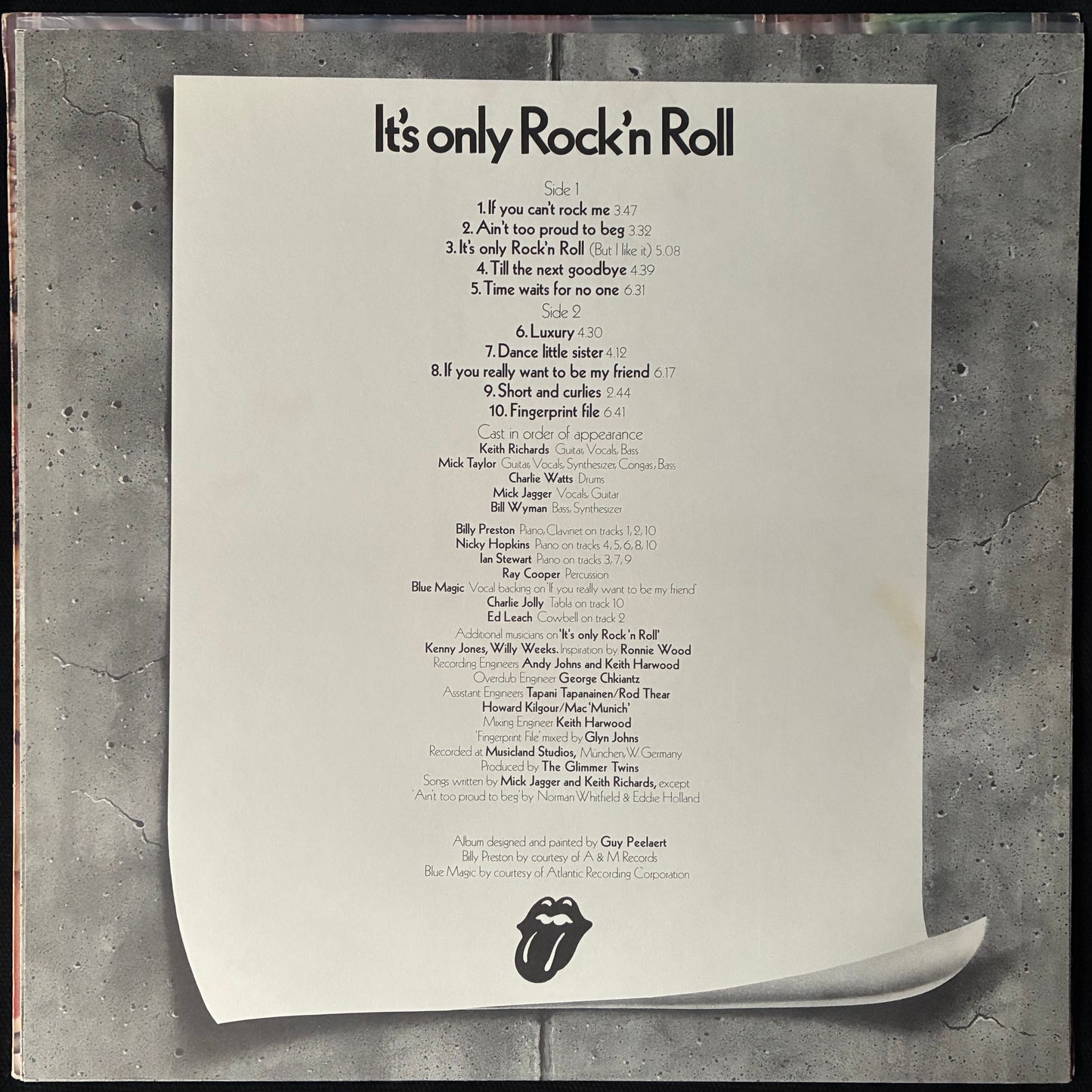 ROLLING STONES - IT'S ONLY ROCK 'N ROLL (USED VINYL 1974 AUS EX/EX)