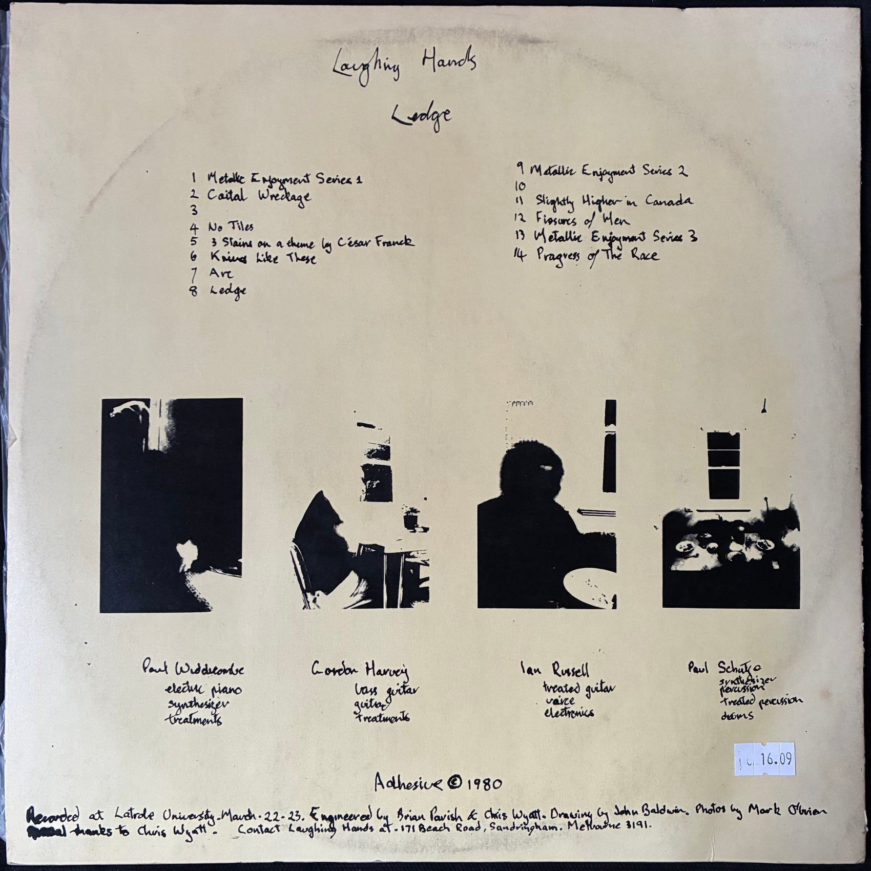 LAUGHING HANDS - LEDGE (USED VINYL 1980 AUS M-/EX+)