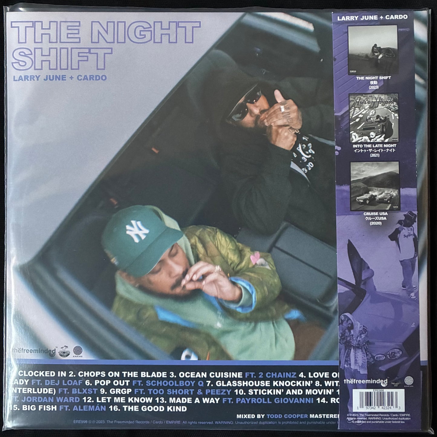 LARRY JUNE + CARDO - THE NIGHT SHIFT (2LP) (PINK/PURPLE COLOURED) (USED VINYL 2024 US M-/M-)