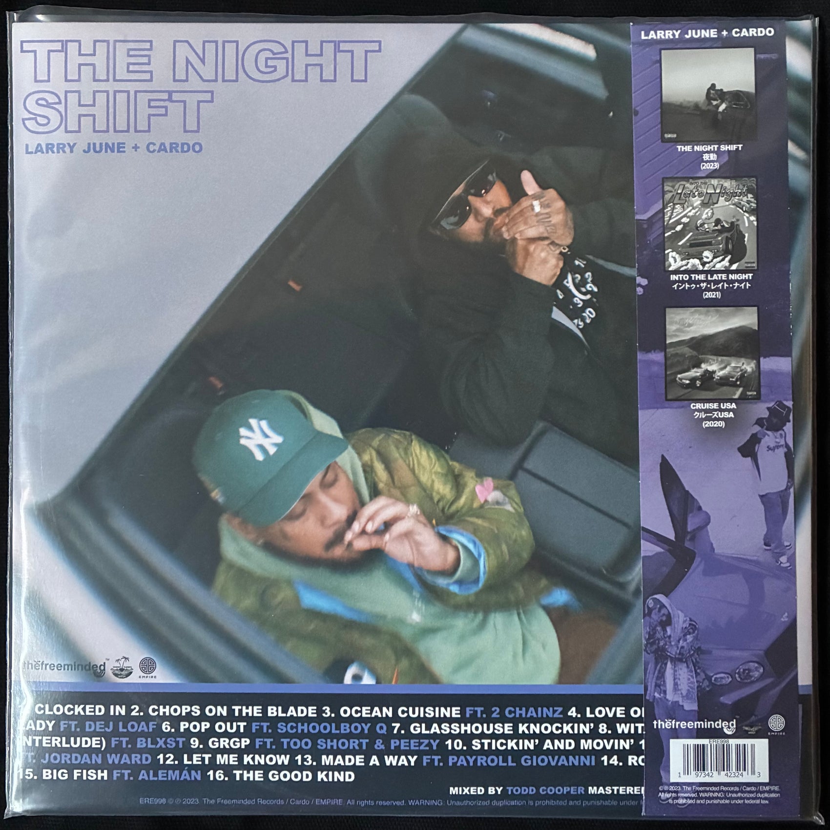 LARRY JUNE + CARDO - THE NIGHT SHIFT (2LP) (PINK/PURPLE COLOURED) (USED VINYL 2024 US M-/M-)