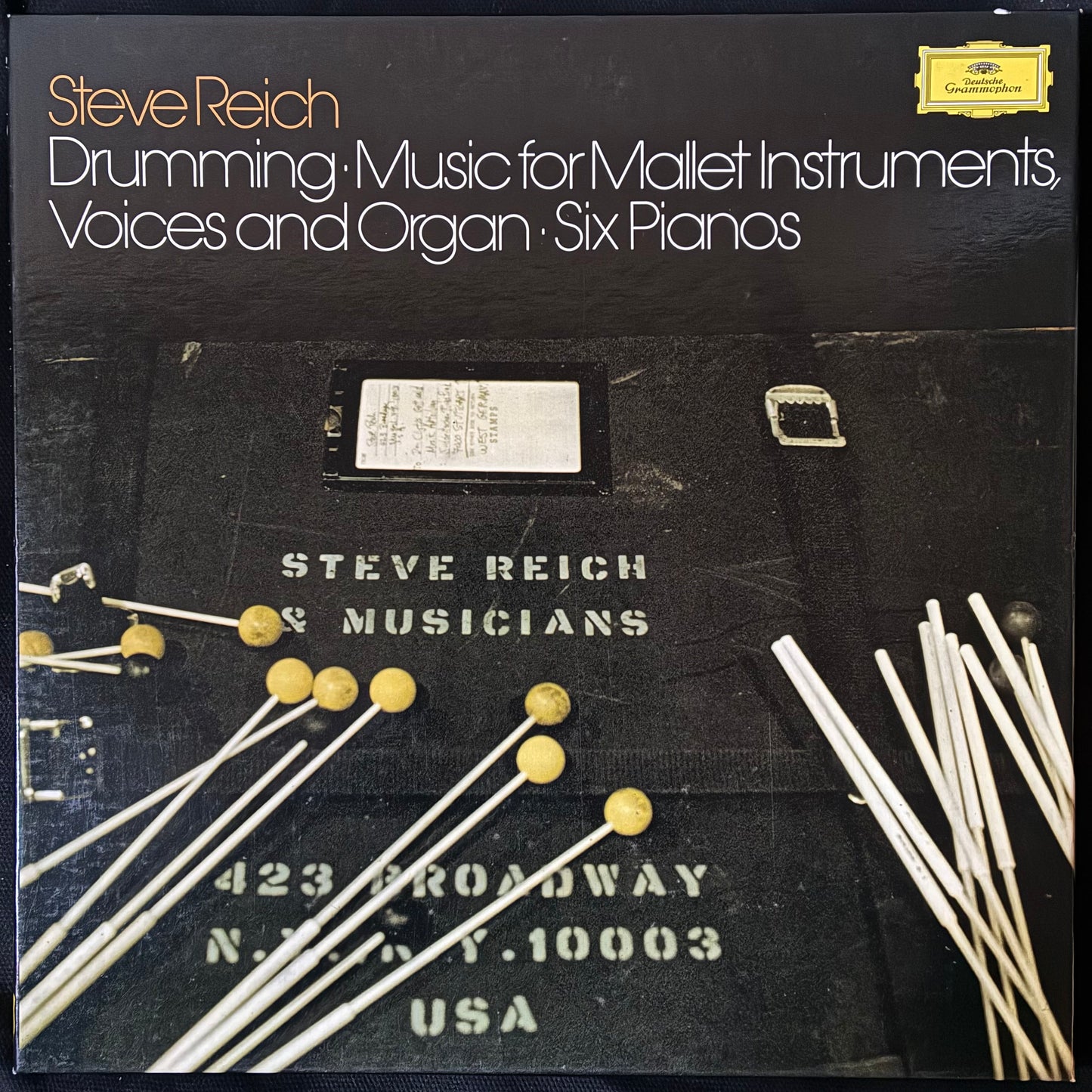 STEVE REICH - DRUMMING - MUSIC FOR MALLET INSTRUMENTS, VOICES AND ORGAN - SIX PIANOS (3LP BOX SET) (USED VINYL 1980 GERMANY M-/M-)