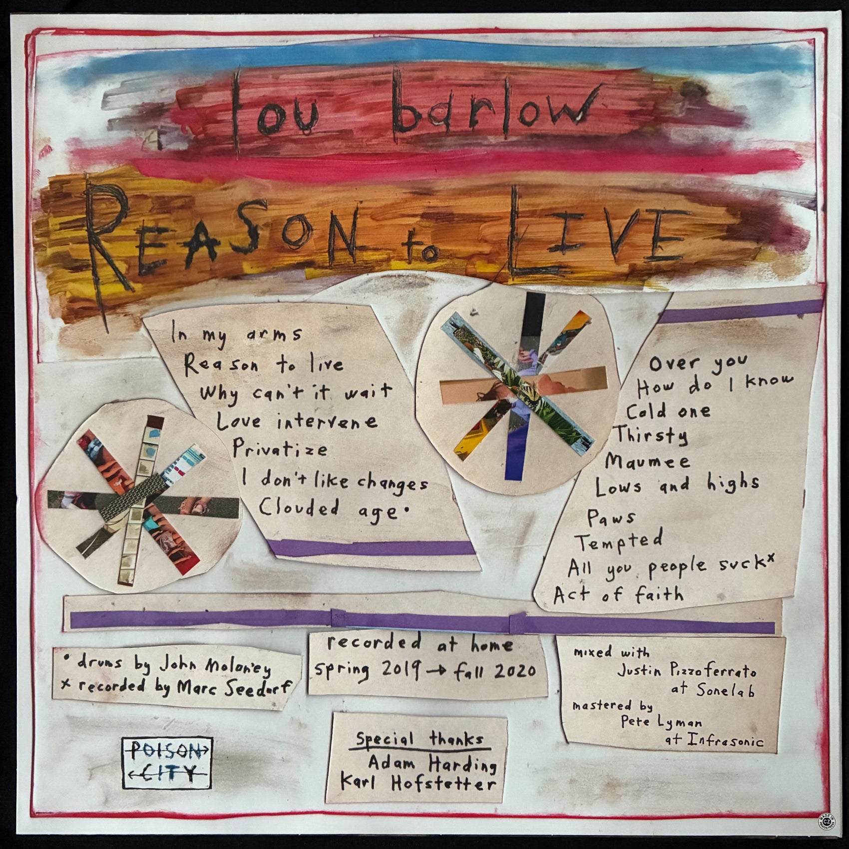 LOU BARLOW - REASON TO LIVE (YELLOW VINYL) (USED VINYL 2021 AUS M-/M-)