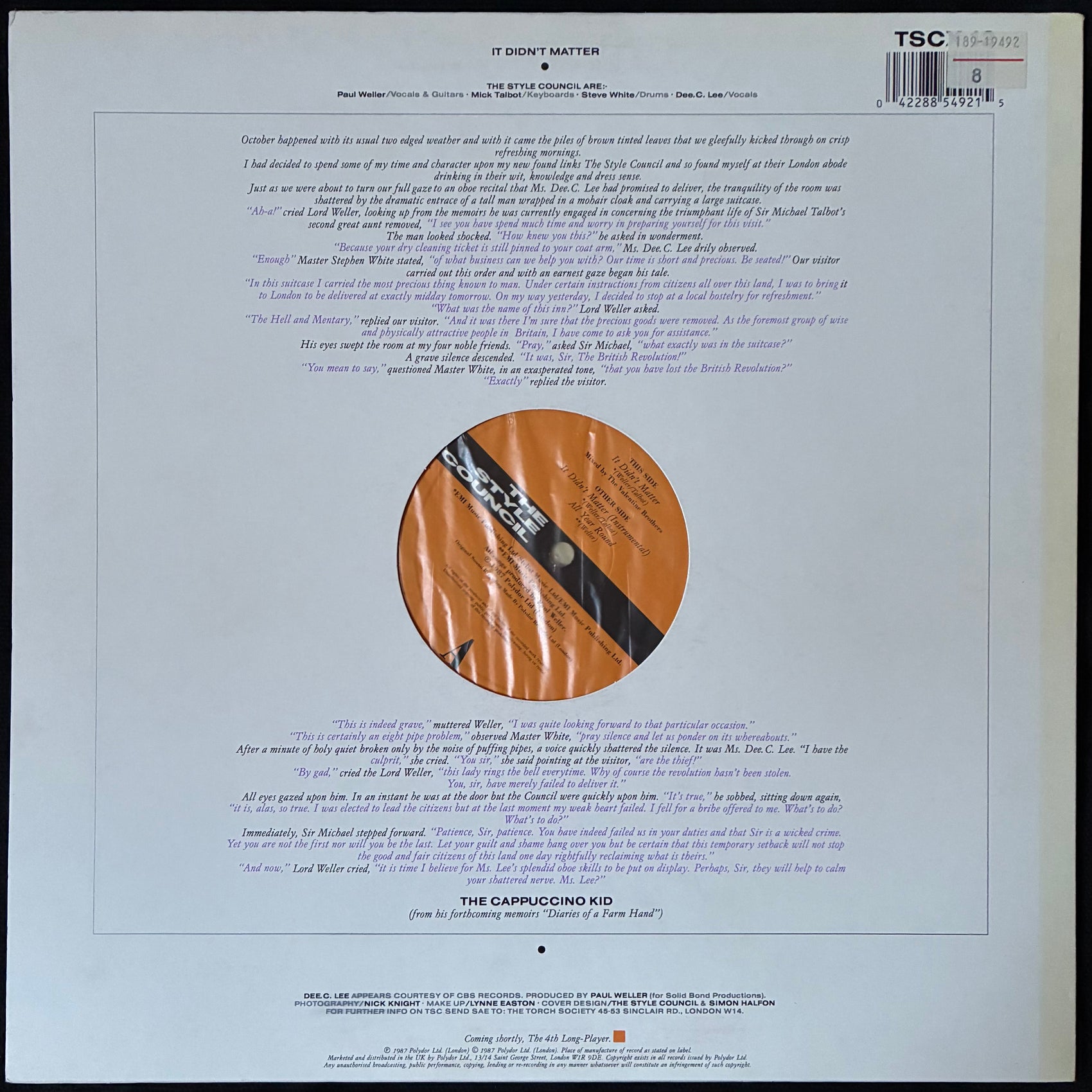 STYLE COUNCIL - STYLE COUNCIL (12") (USED VINYL 1987 UK M-/M-)