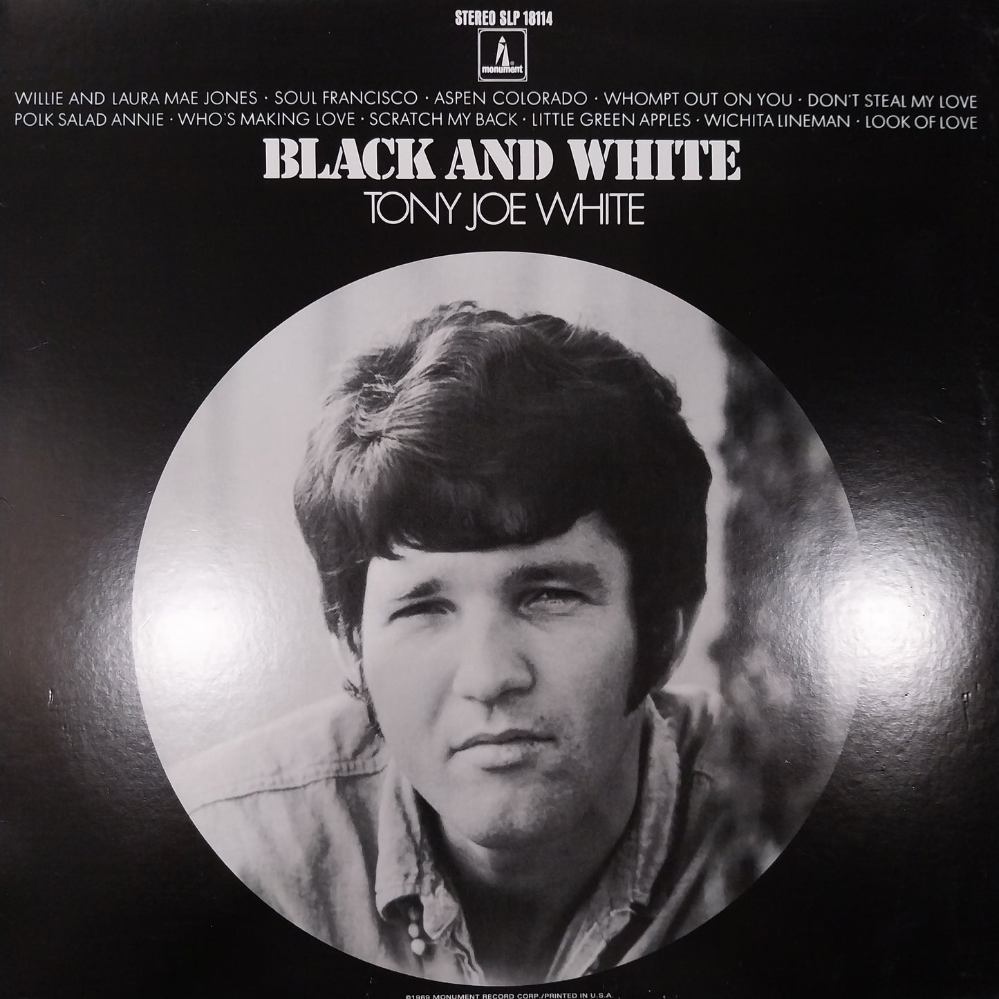 TONY JOE WHITE - BLACK AND WHITE (USED VINYL U.S. M- EX+)