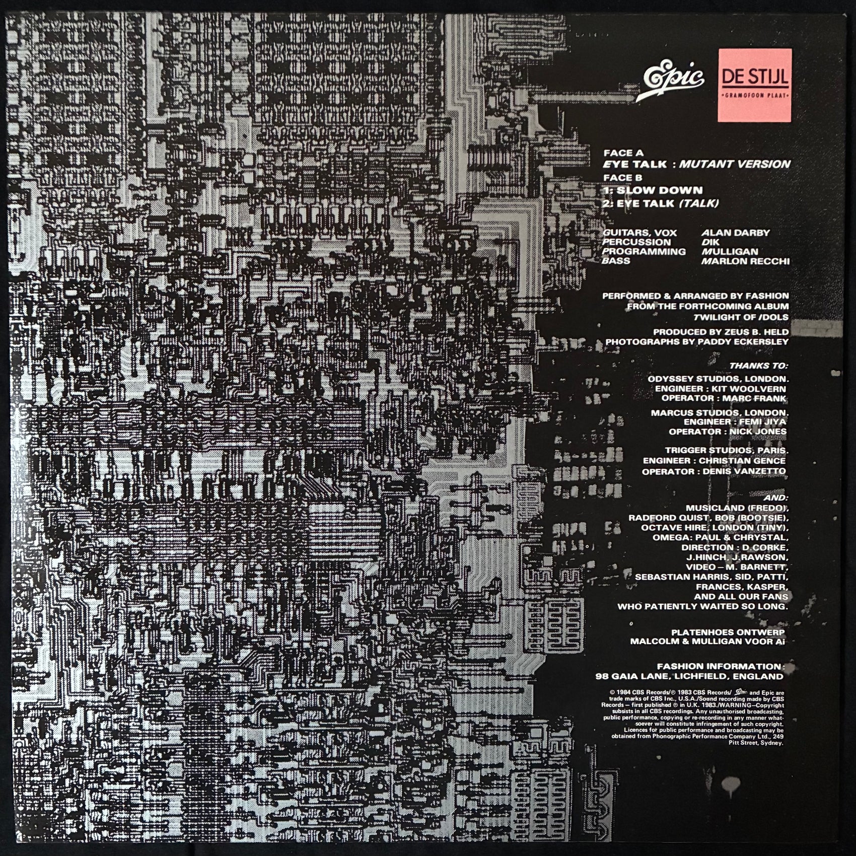 FASHION - EYE TALK (12") (USED VINYL 1983 AUS M-/M-)