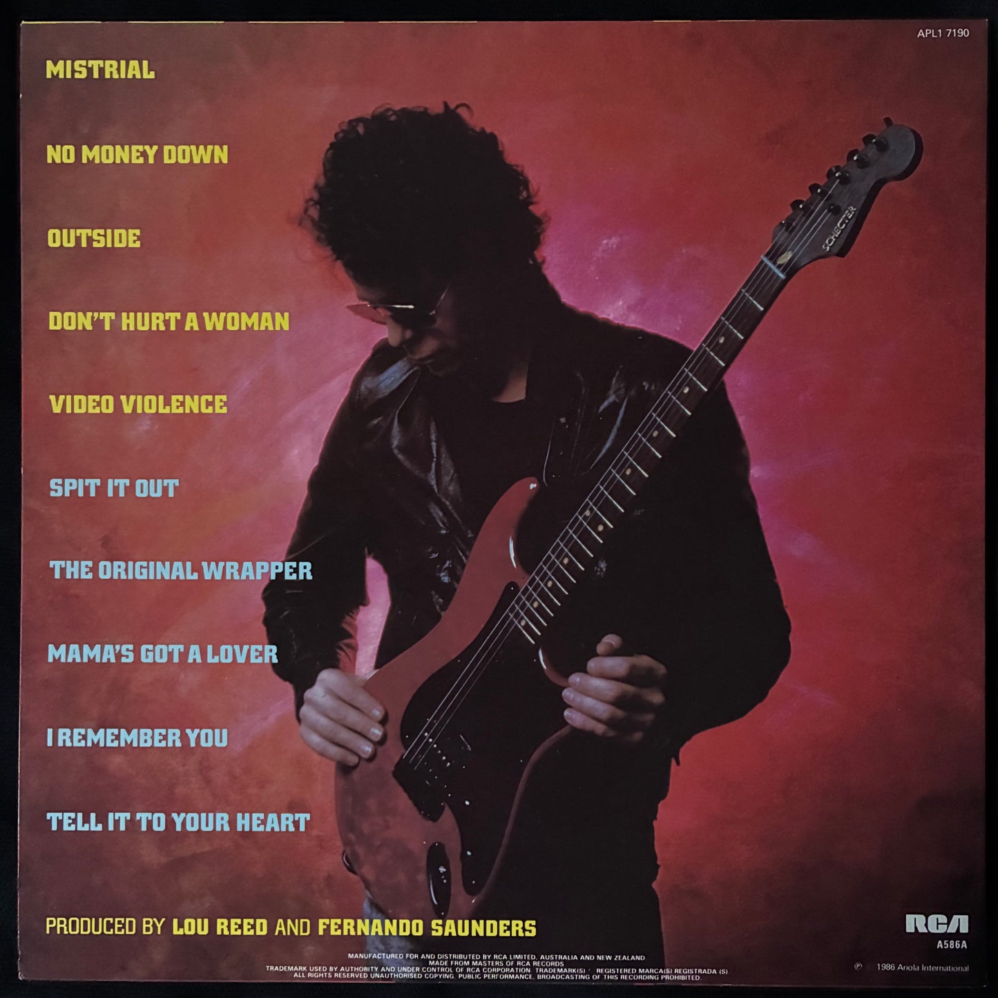 LOU REED - MISTRIAL (FIRST PRESSING) (USED VINYL 1986 AUS M-/M-)