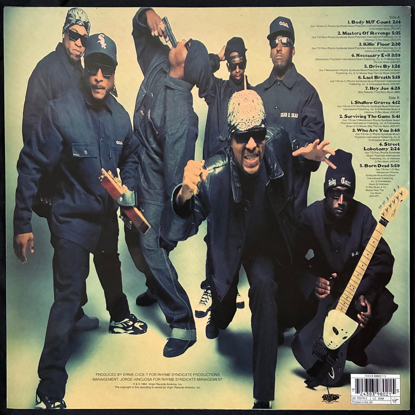 BODY COUNT - BORN DEAD (RED VINYL) (FIRST PRESSING) (USED VINYL 1994 UK/EU M-/M-)