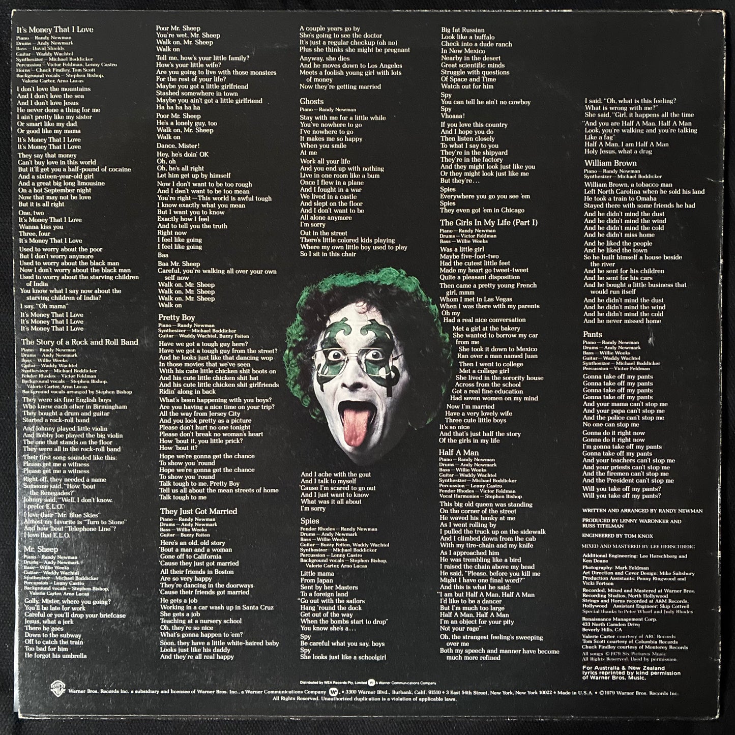 RANDY NEWMAN - BORN AGAIN (USED VINYL 1979 AUS M-/EX+)