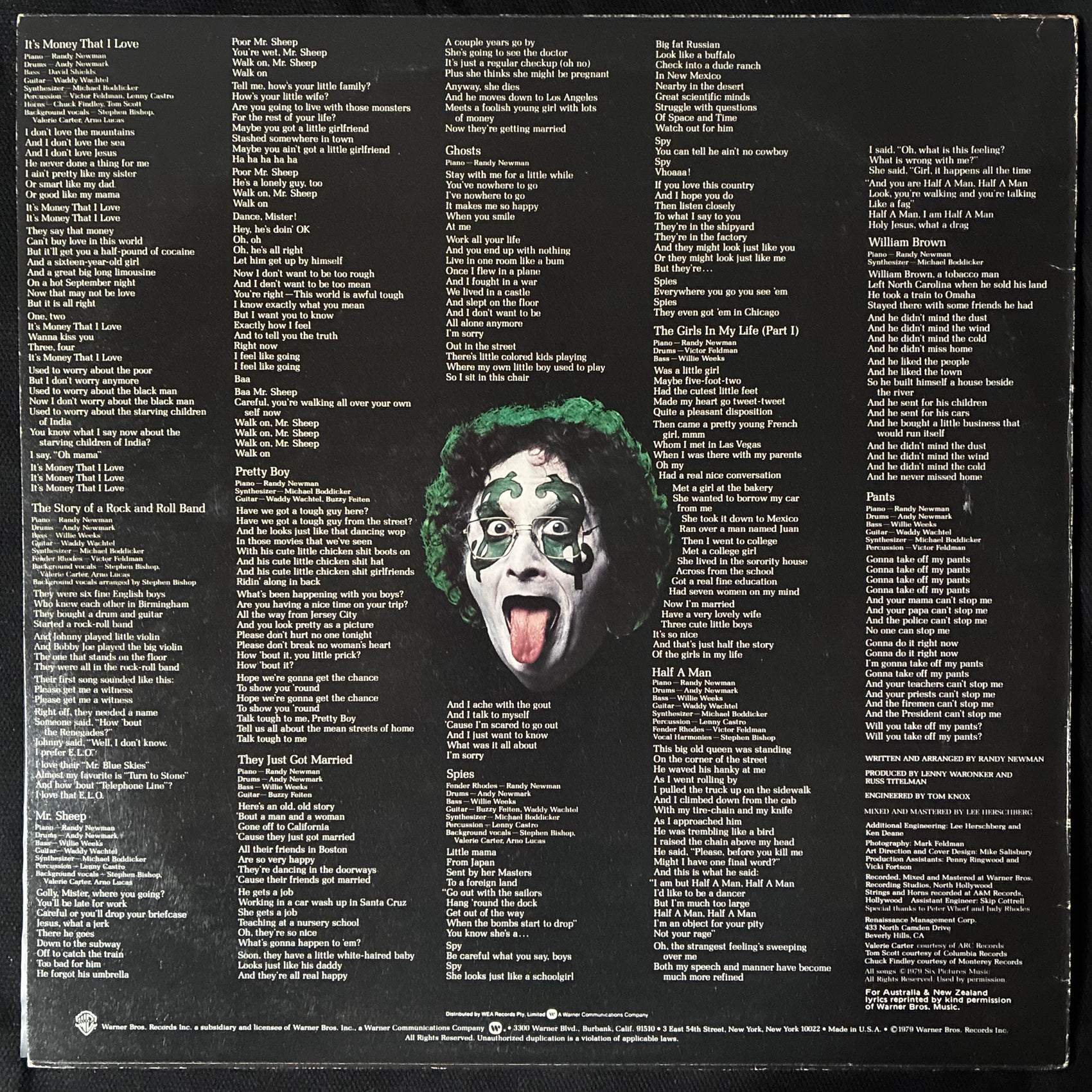 RANDY NEWMAN - BORN AGAIN (USED VINYL 1979 AUS M-/EX+)