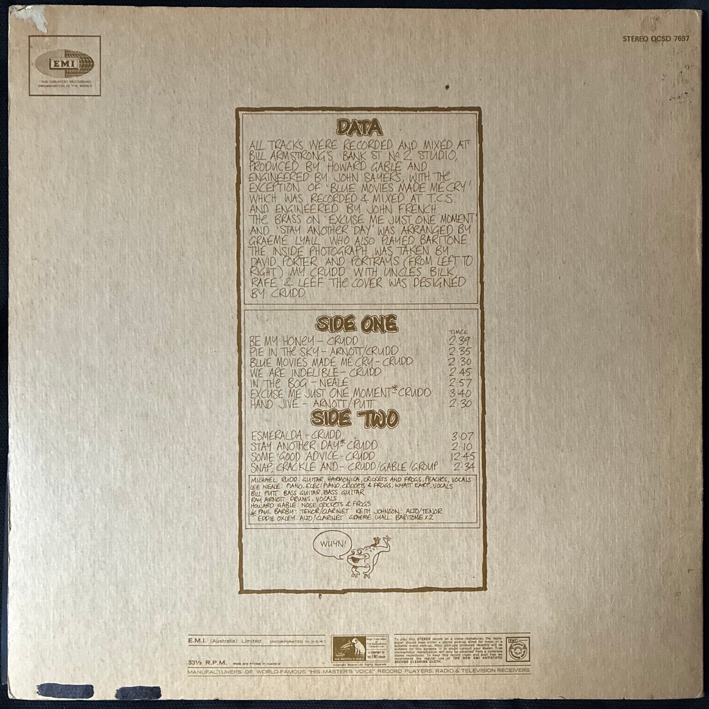 INDELIBLE MURTCEPS - WARTS UP YOUR NOSE (USED VINYL 1973 AUS EX+/EX)