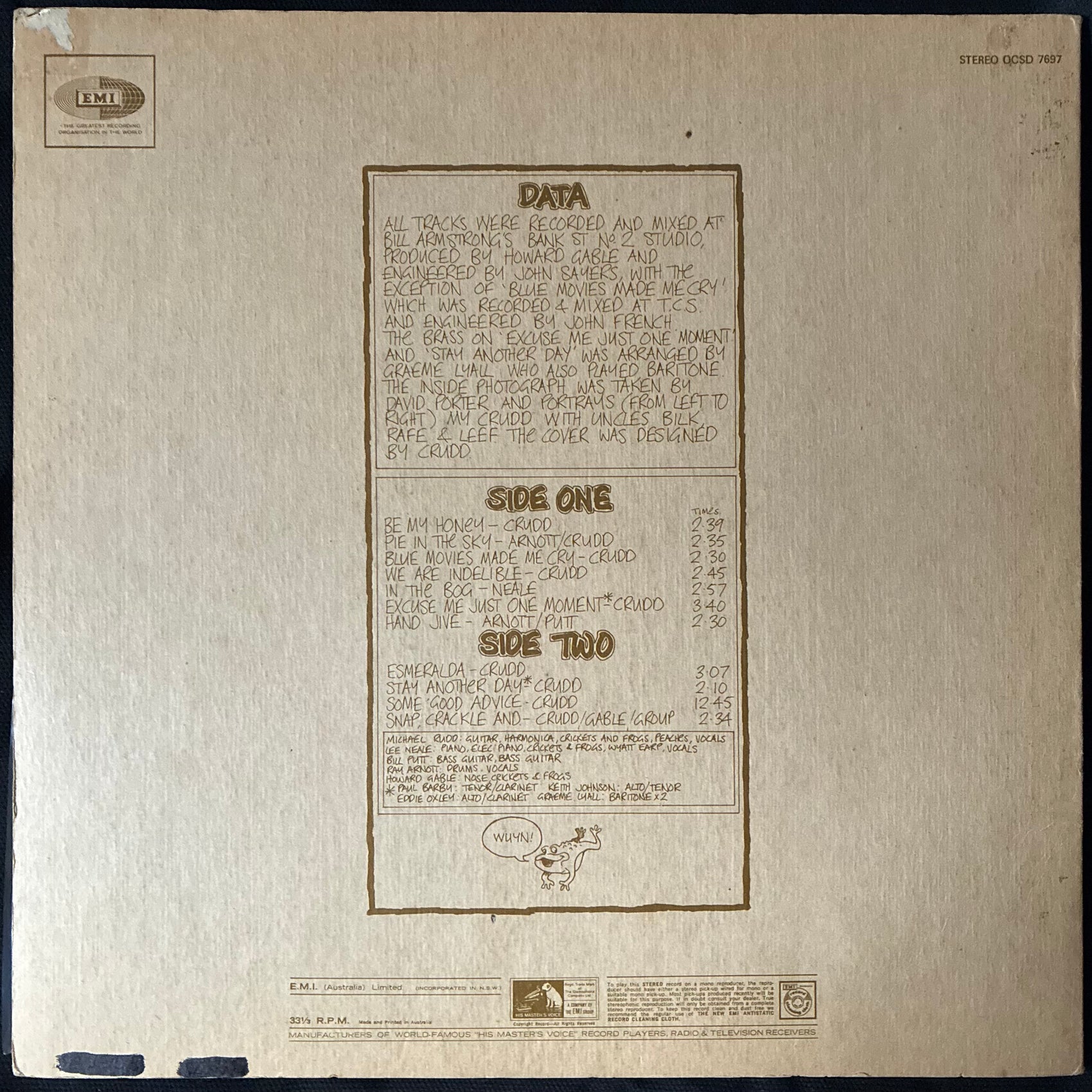 INDELIBLE MURTCEPS - WARTS UP YOUR NOSE (USED VINYL 1973 AUS EX+/EX)
