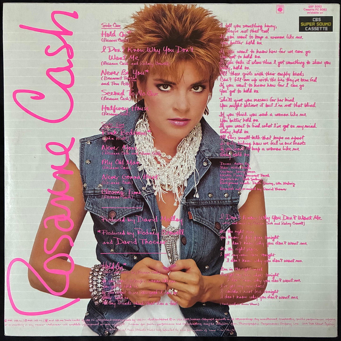 ROSANNE CASH - RHYTHM & ROMANCE (USED VINYL 1985 AUS M-/EX+)