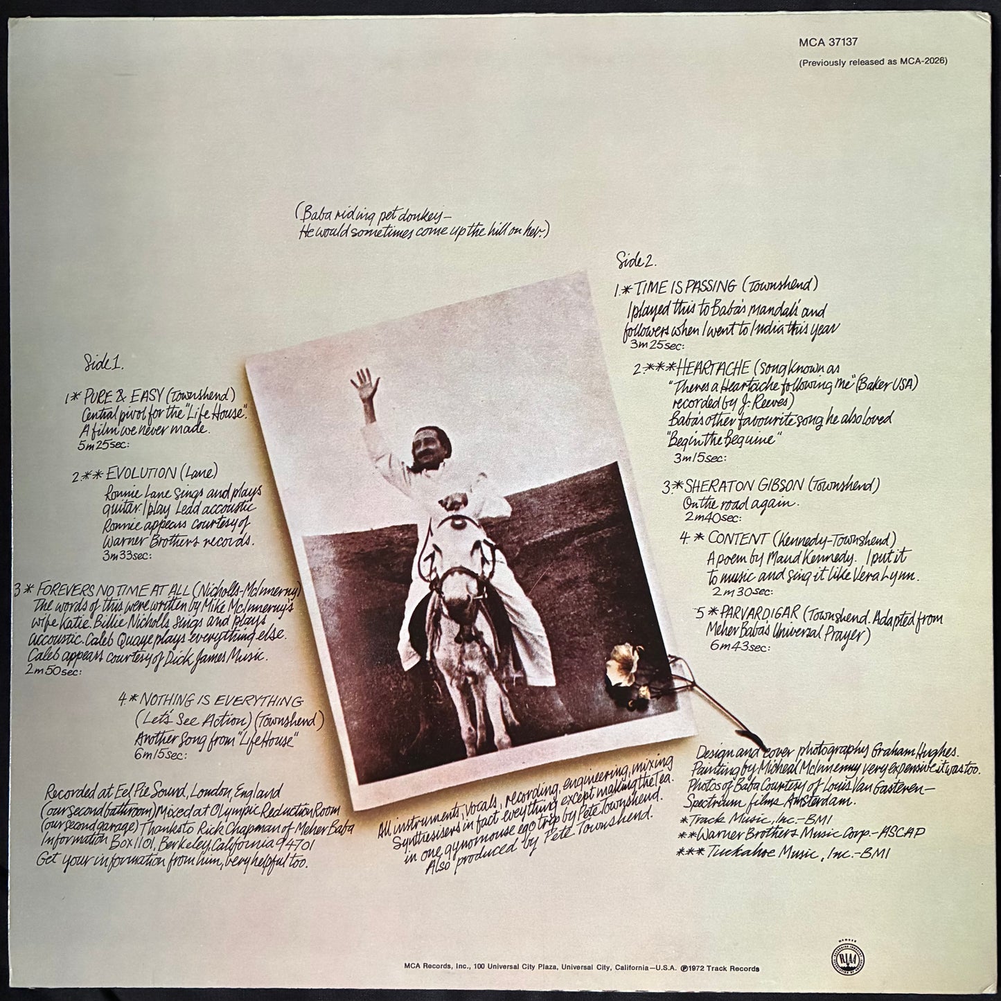 WHO - WHO CAME FIRST (USED VINYL US M-/EX+)