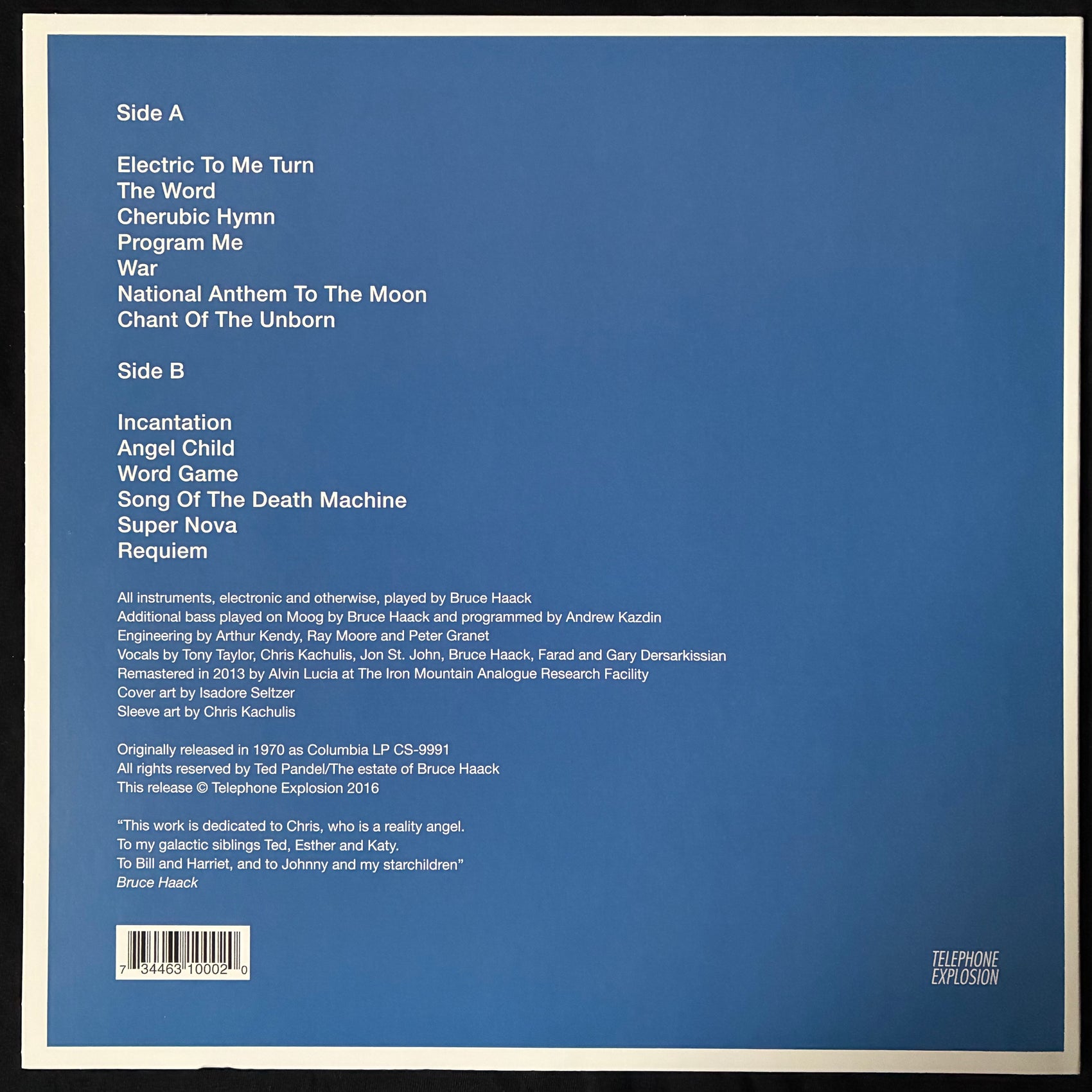 BRUCE HAACK - THE ELECTRIC LUCIFER : CREATED BY BRUCE HAACK (USED VINYL 2016 CANADA M-/M-)