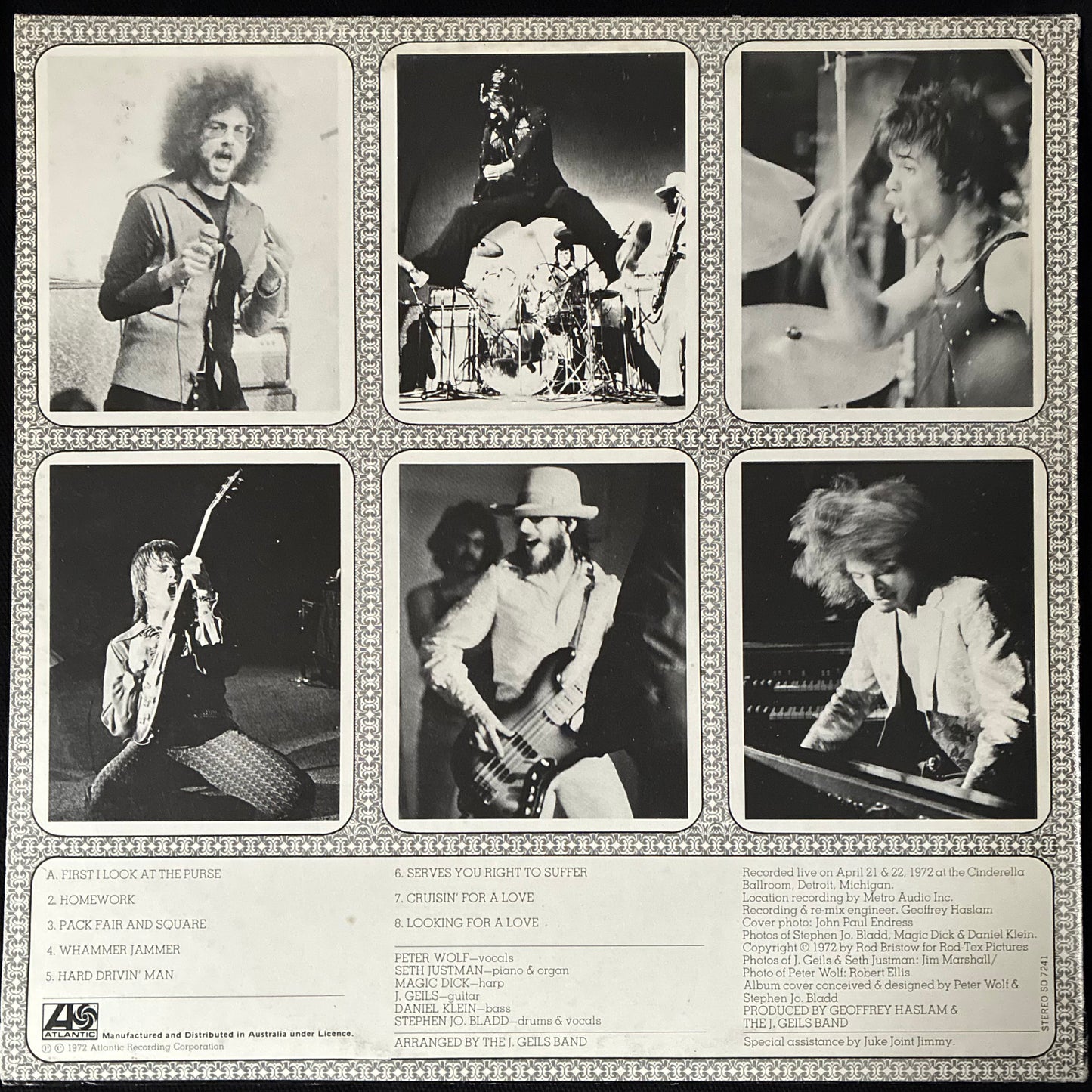 J. GEILS BAND - FULL HOUSE (USED VINYL 1972 AUS M-/EX+)