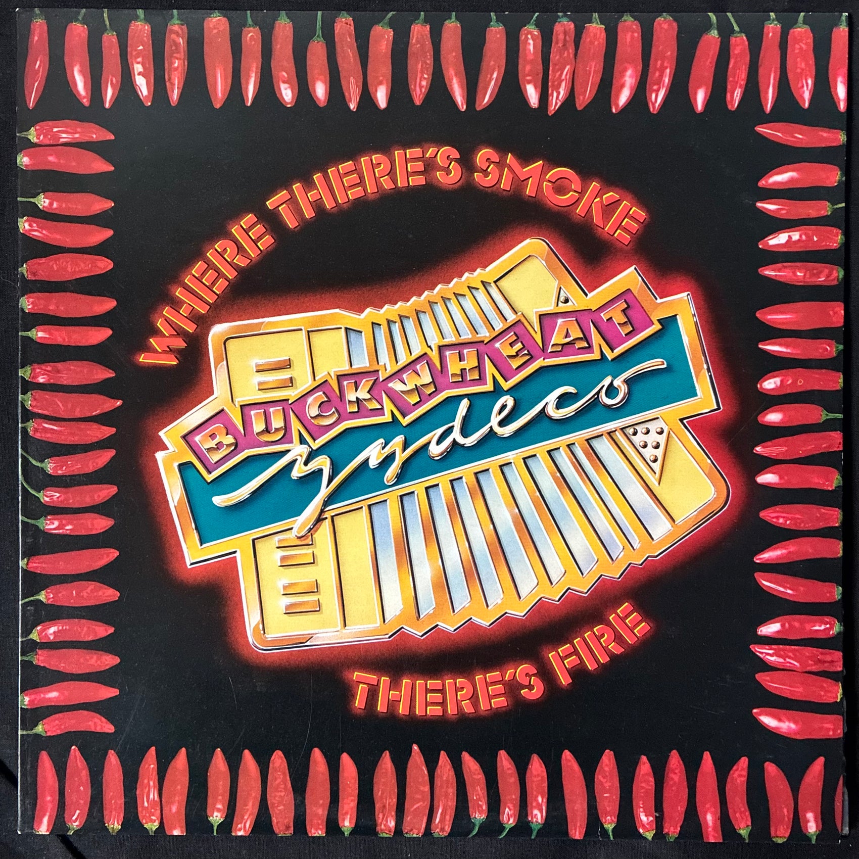 BUCKWHEAT ZYDECO - WHERE THERE'S SMOKE THERE'S FIRE (USED VINYL 1990 AUS M-/M-)