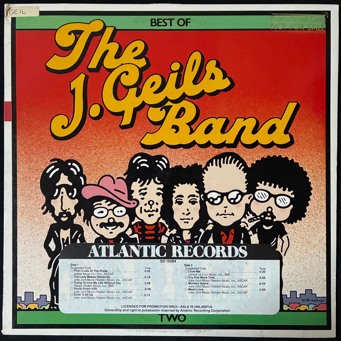 J. GEILS BAND - BEST OF THE J. GEILS BAND TWO (PROMO) (USED VINYL 1980 US M-/EX)