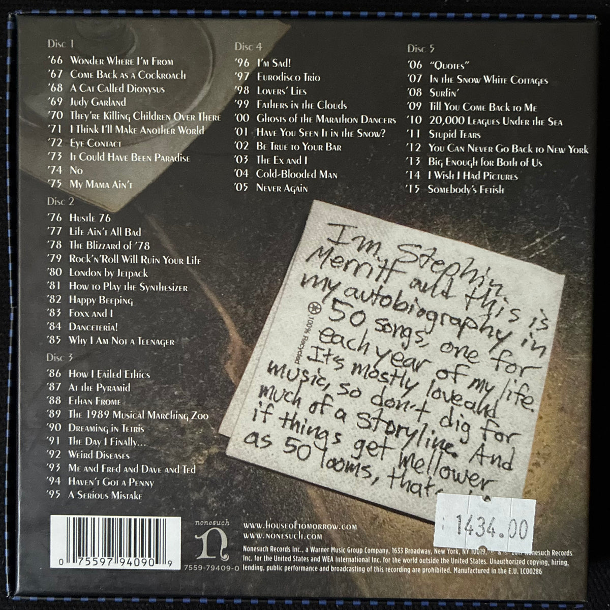 MAGNETIC FIELDS - 50 SONG MEMOIR (5CD BOX SET) (USED CD 2017 US M-/M-)