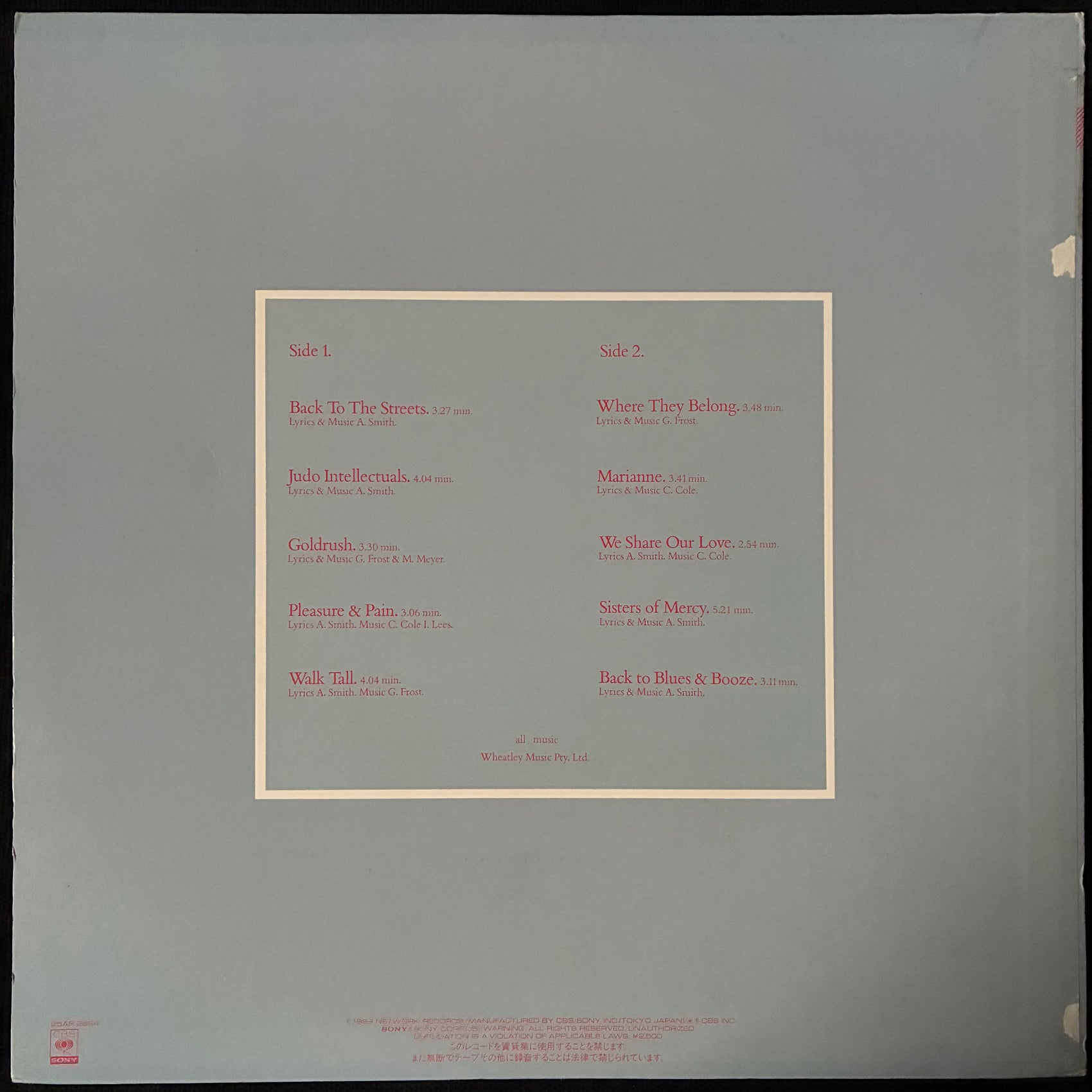MOVING PICTURES - MATINEE (USED VINYL 1983 JAPAN M-/VG+)