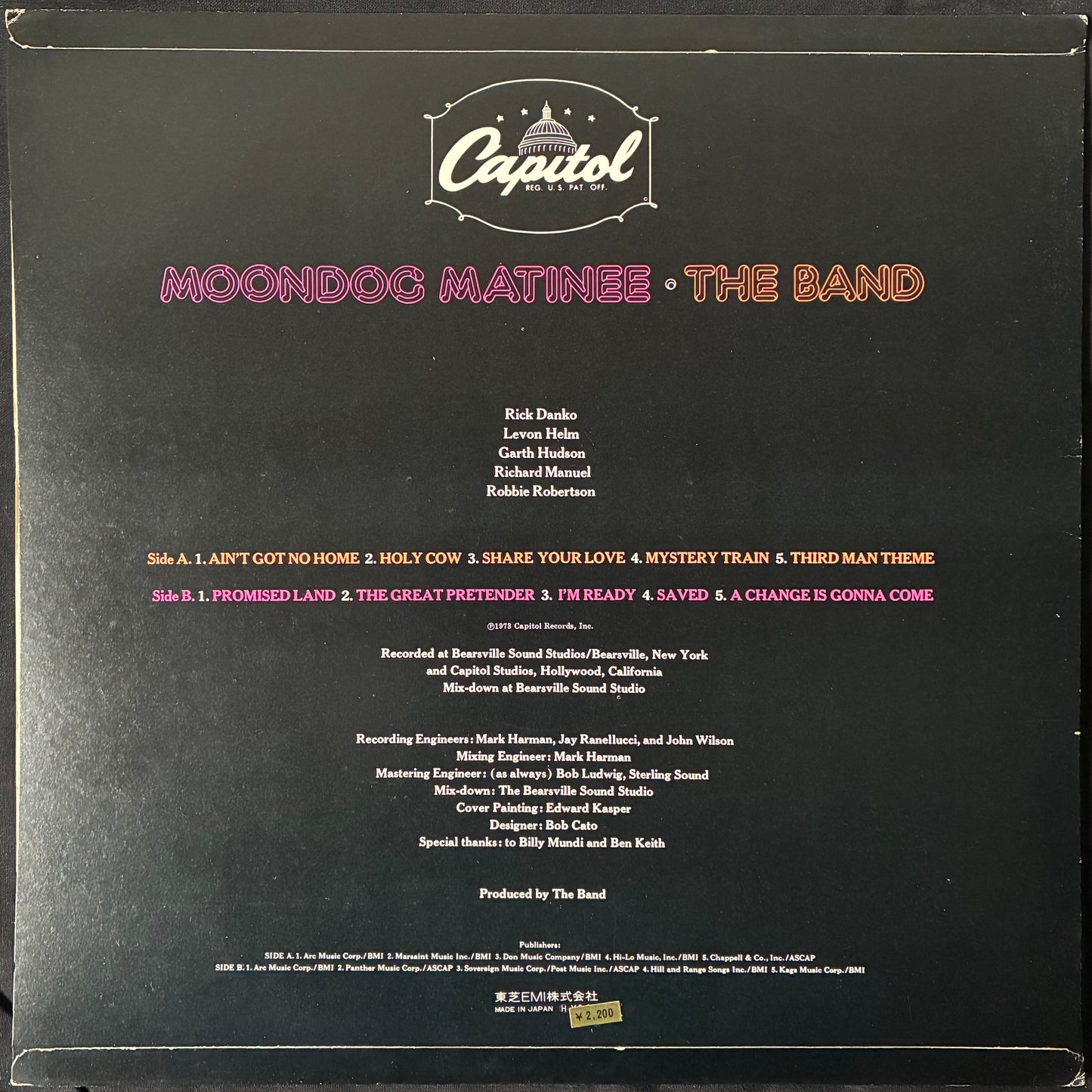 BAND - MOONDOG MATINEE (USED VINYL 1973 JAPAN M-/EX+)