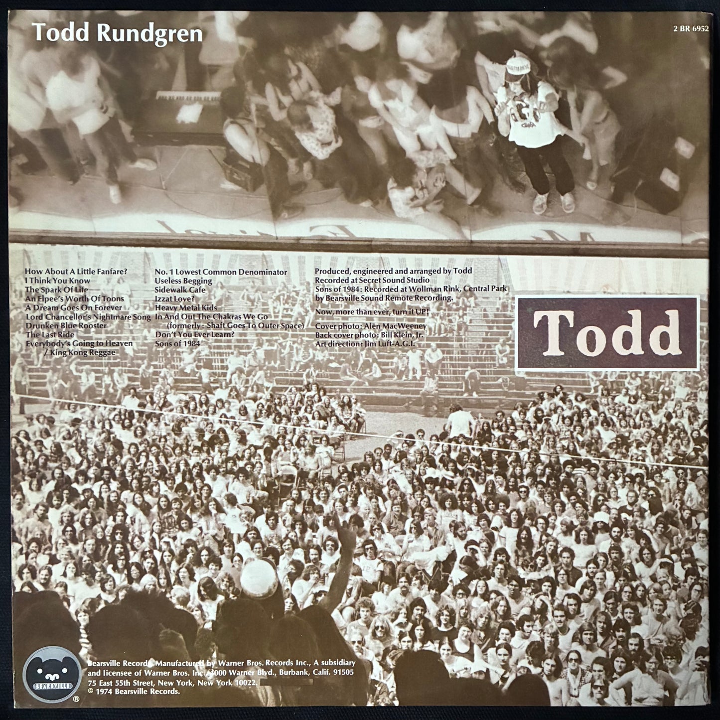 TODD RUNDGREN - TODD (2LP) (FIRST PRESSING) (USED VINYL 1974 AUS M-/EX+/EX+)