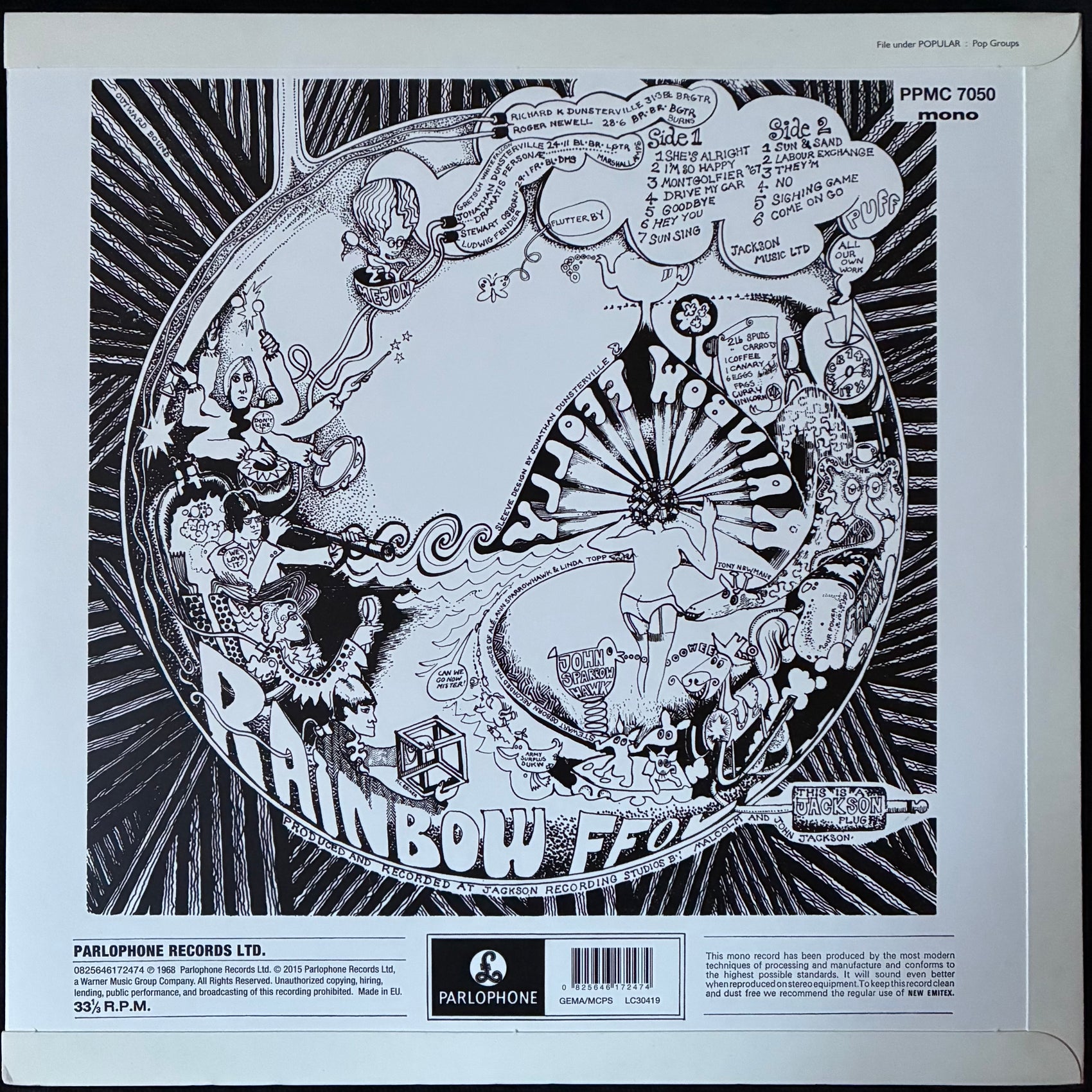 RAINBOW FFOLLY - SALLIES FFORTH (MONO) (YELLOW SPLATTER COLOURED) (USED VINYL 2015 UK M-/M-)