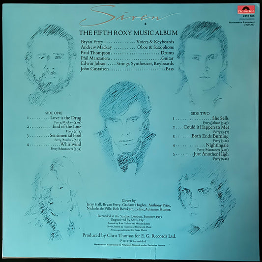 ROXY MUSIC - SIREN (USED VINYL 1977 NZ M-/M-)
