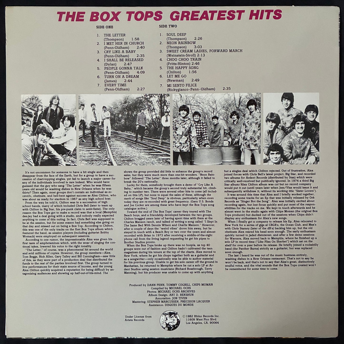 BOX TOPS - GREATEST HITS (USED VINYL 1982 US M-/M-)