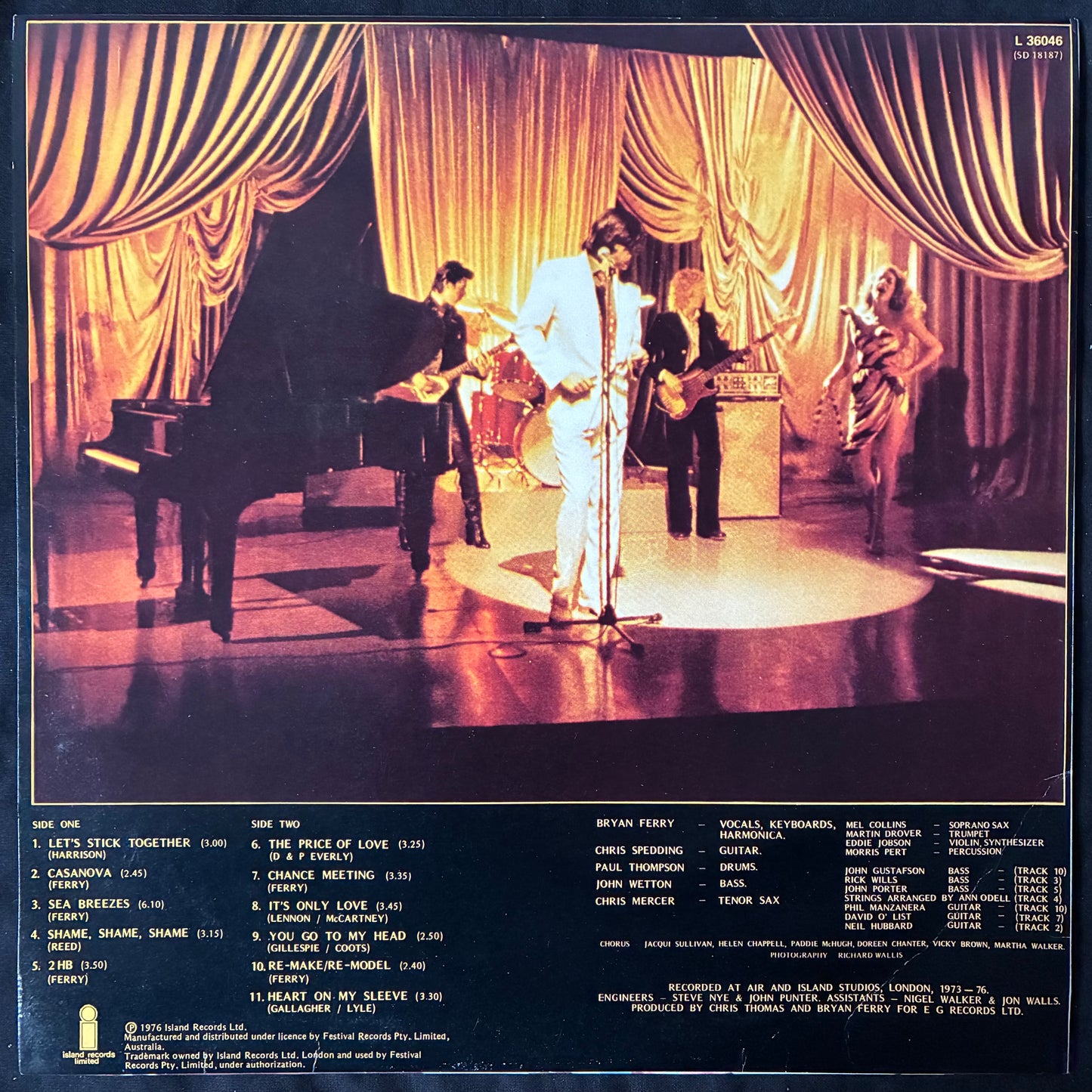 BRYAN FERRY - LET'S STICK TOGETHER (USED VINYL 1976 AUS M-/EX)